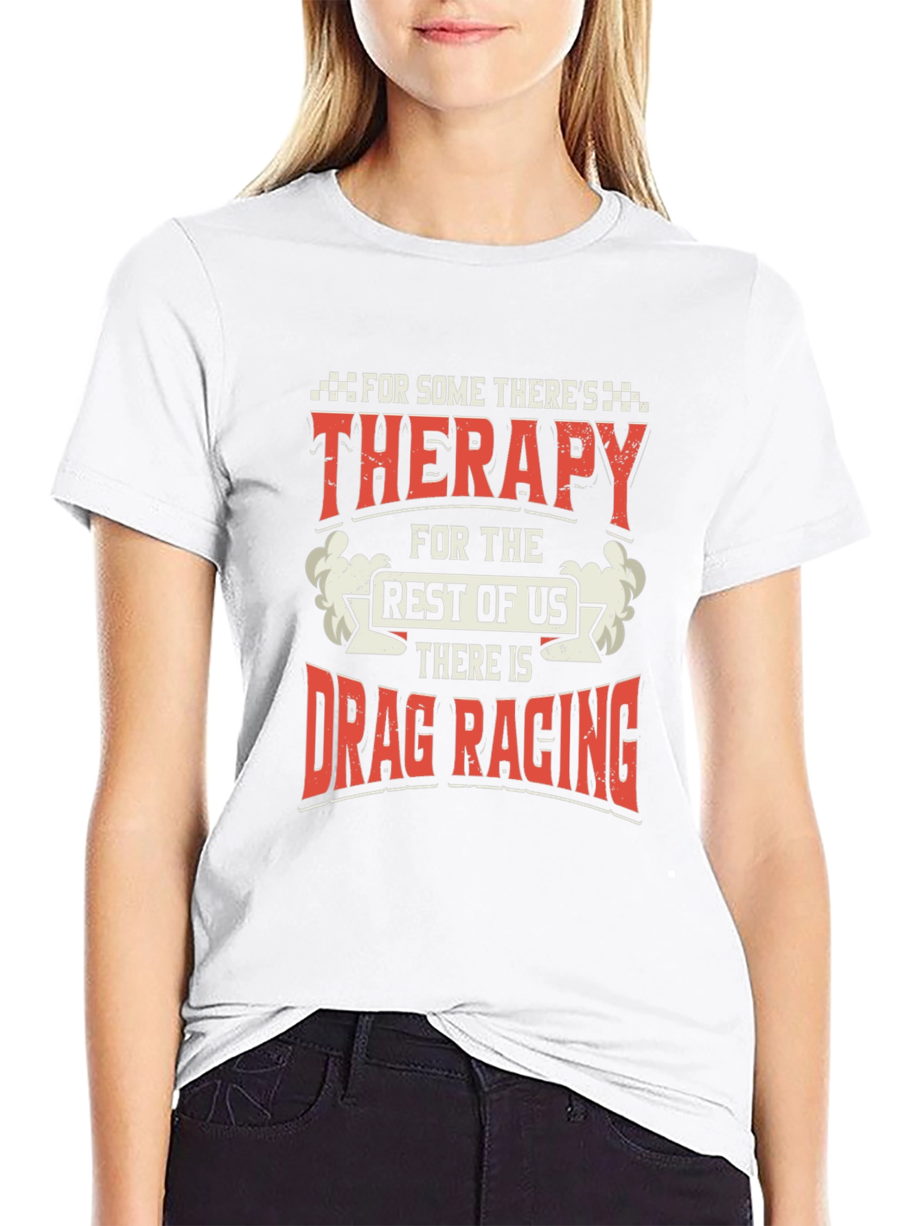 Drag Racing Therapy Graphic T-Shirt - Black