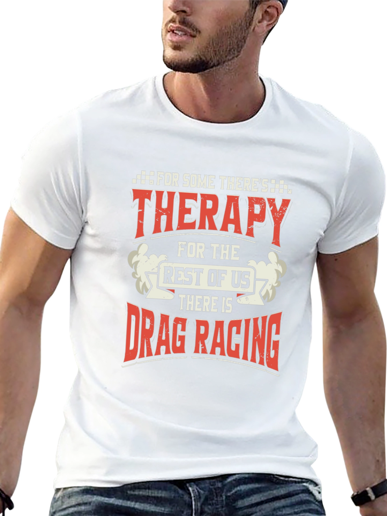 Drag Racing Therapy Graphic T-Shirt - Black