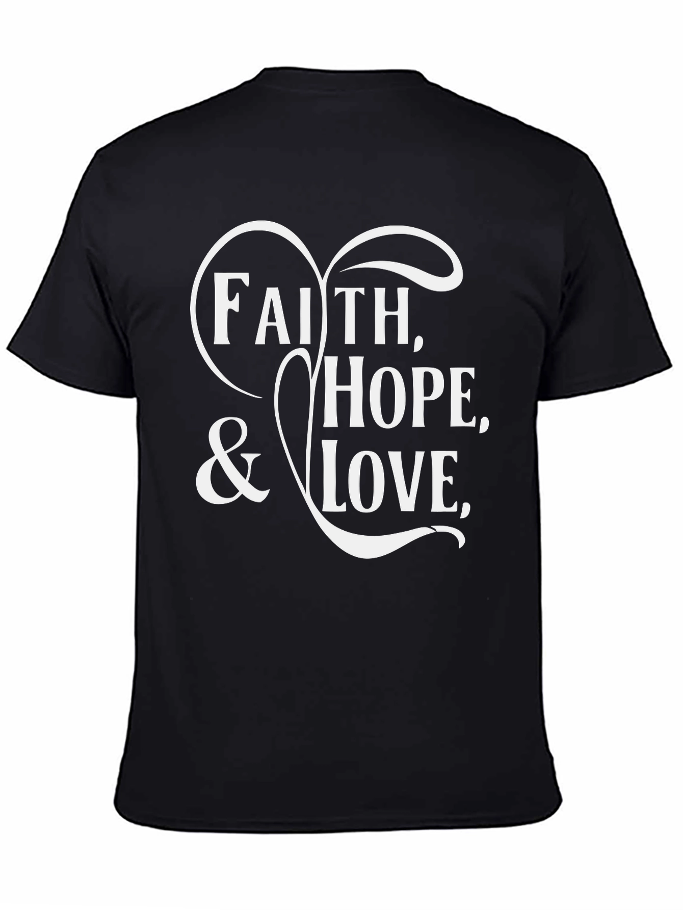 Faith Hope Love Graphic Tee - Black
