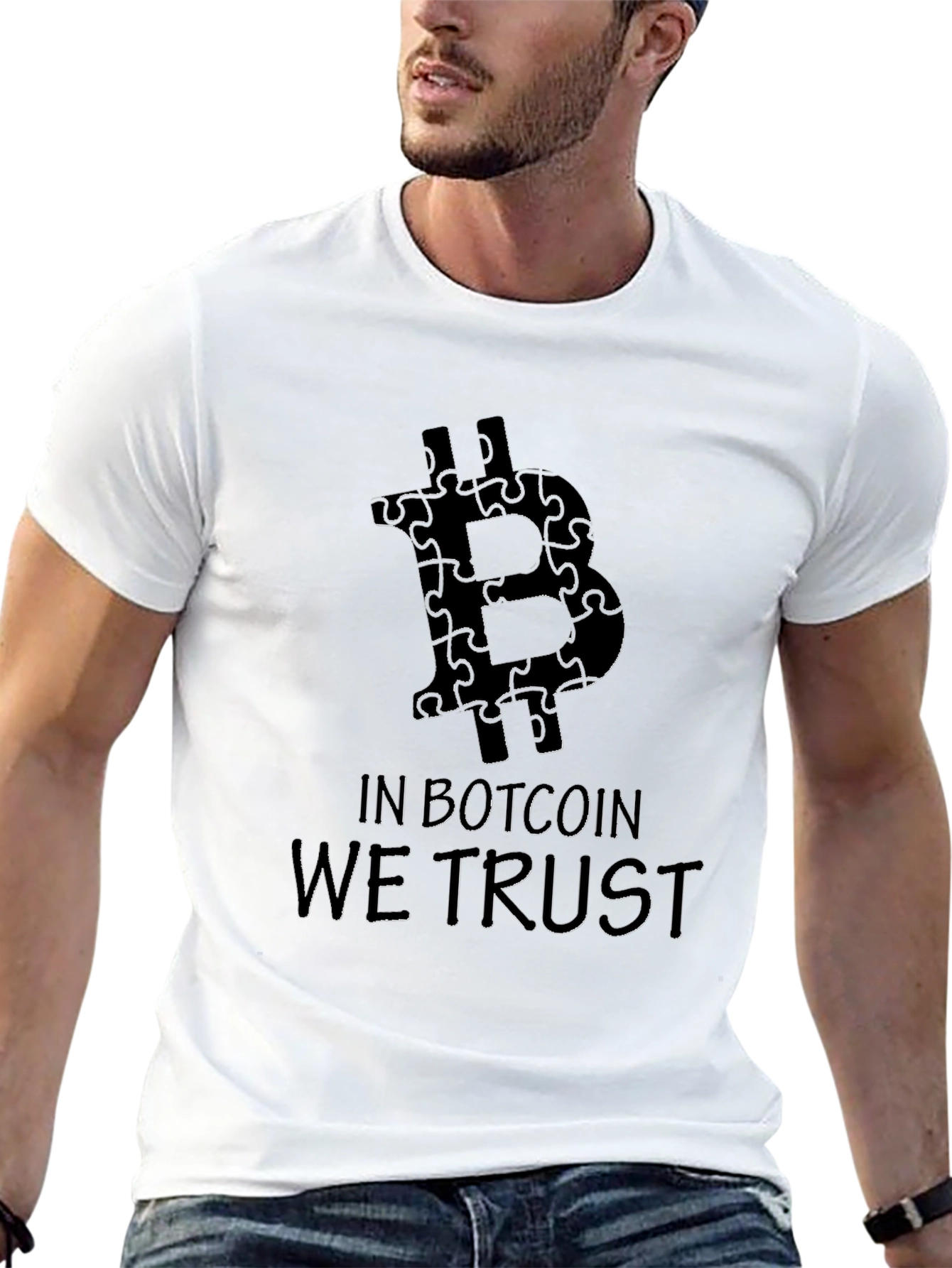 Bitcoin Puzzle Tee - In Botcoin We Trust