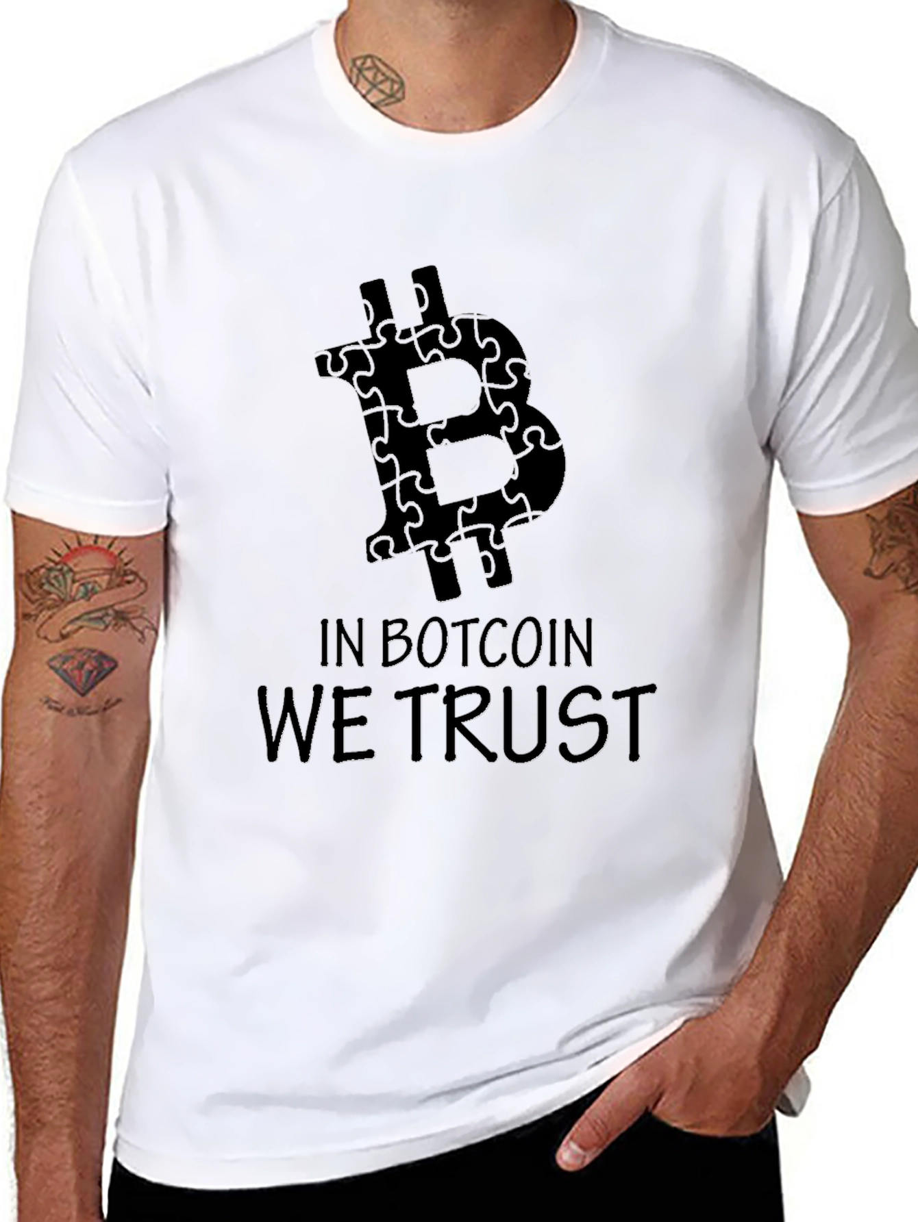 Bitcoin Puzzle Tee - In Botcoin We Trust