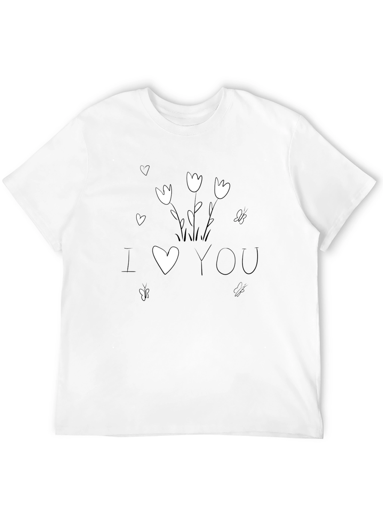 I Heart You Graphic Tee - Black Cotton Blend