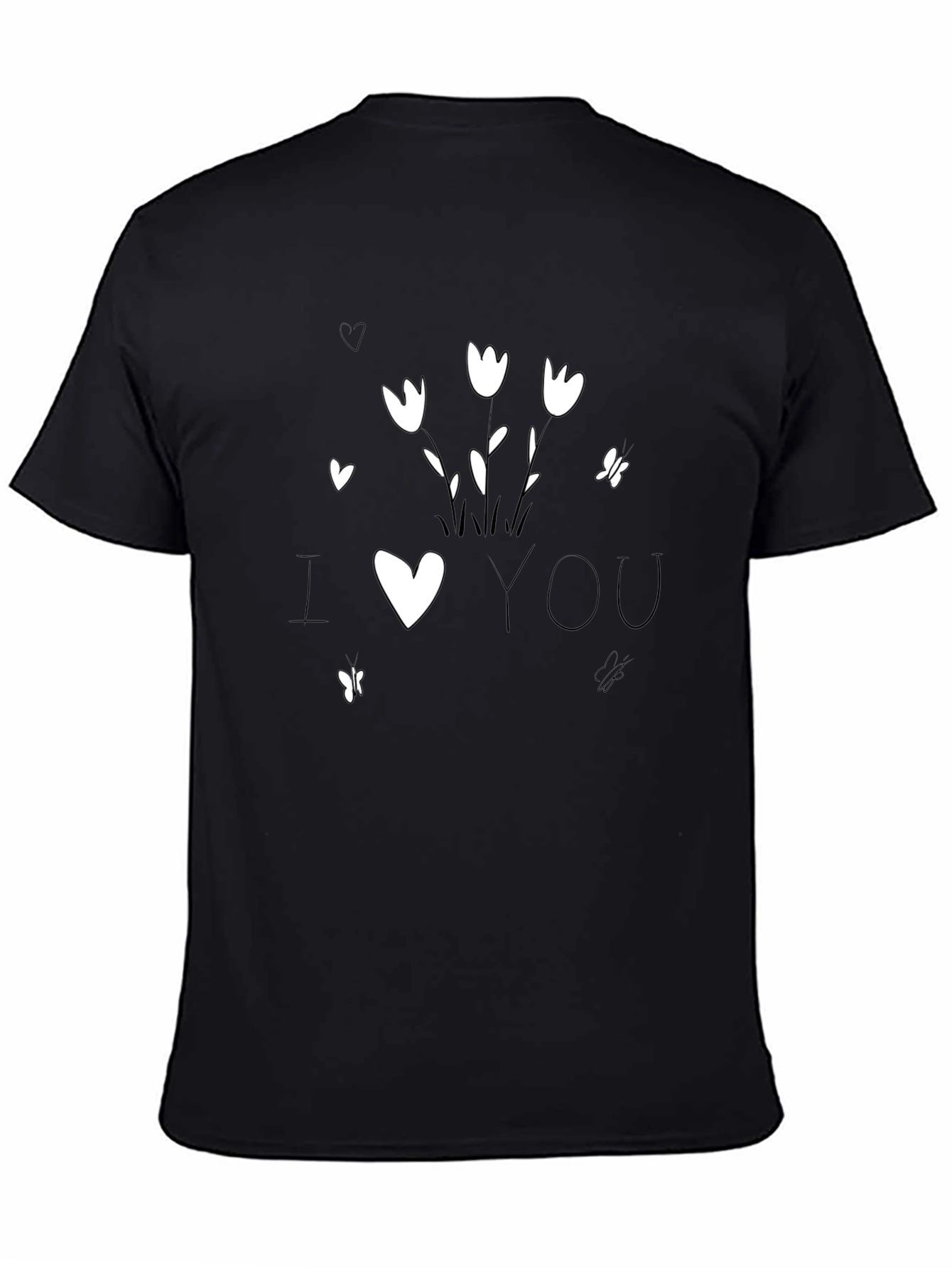 I Heart You Graphic Tee - Black Cotton Blend