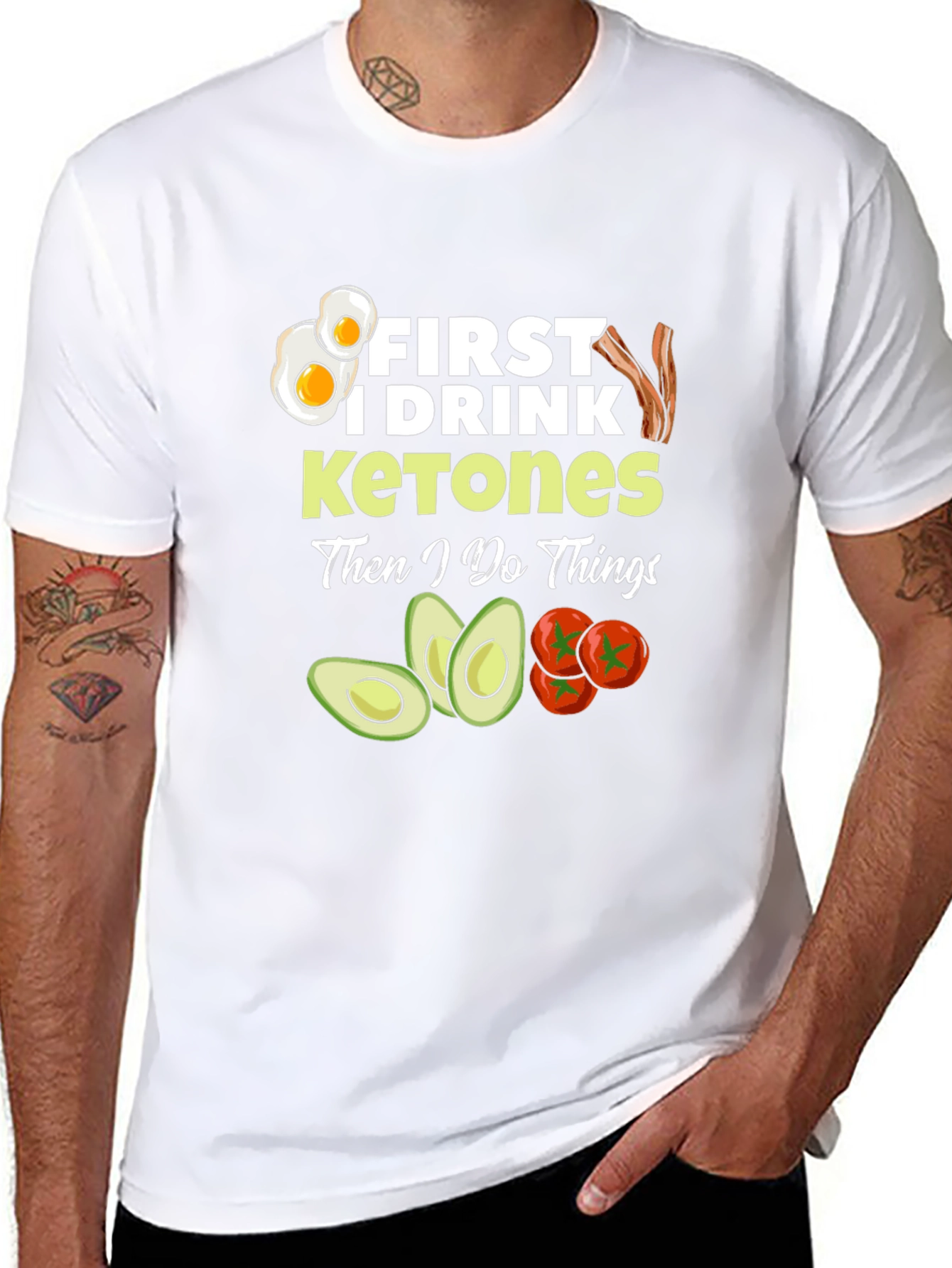 Keto Diet T-Shirt: First I Drink Ketones