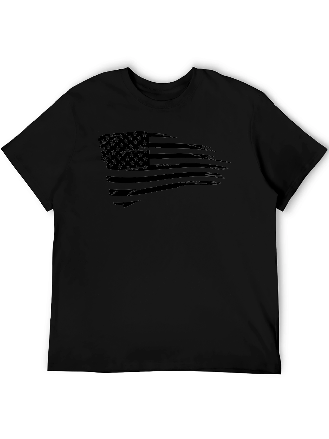 Mens Black American Flag Graphic T-Shirt