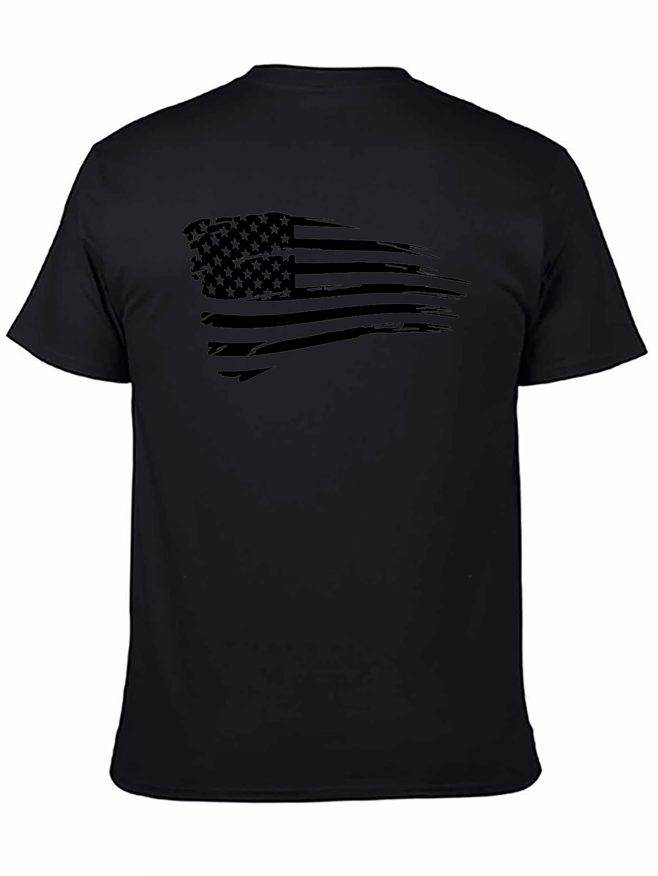 Mens Black American Flag Graphic T-Shirt