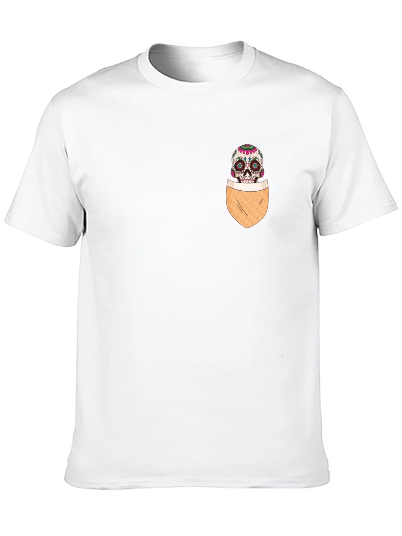 Skull Pocket Graphic T-Shirt - Mens Casual Tee