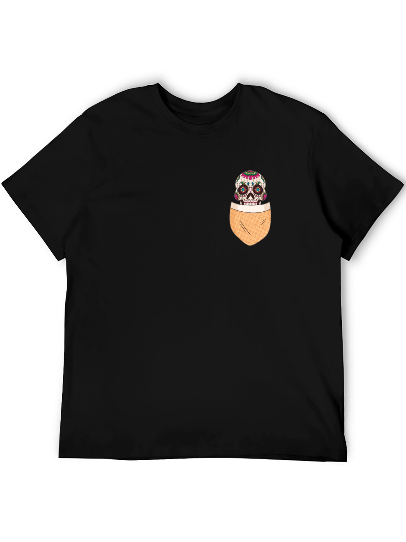 Skull Pocket Graphic T-Shirt - Mens Casual Tee