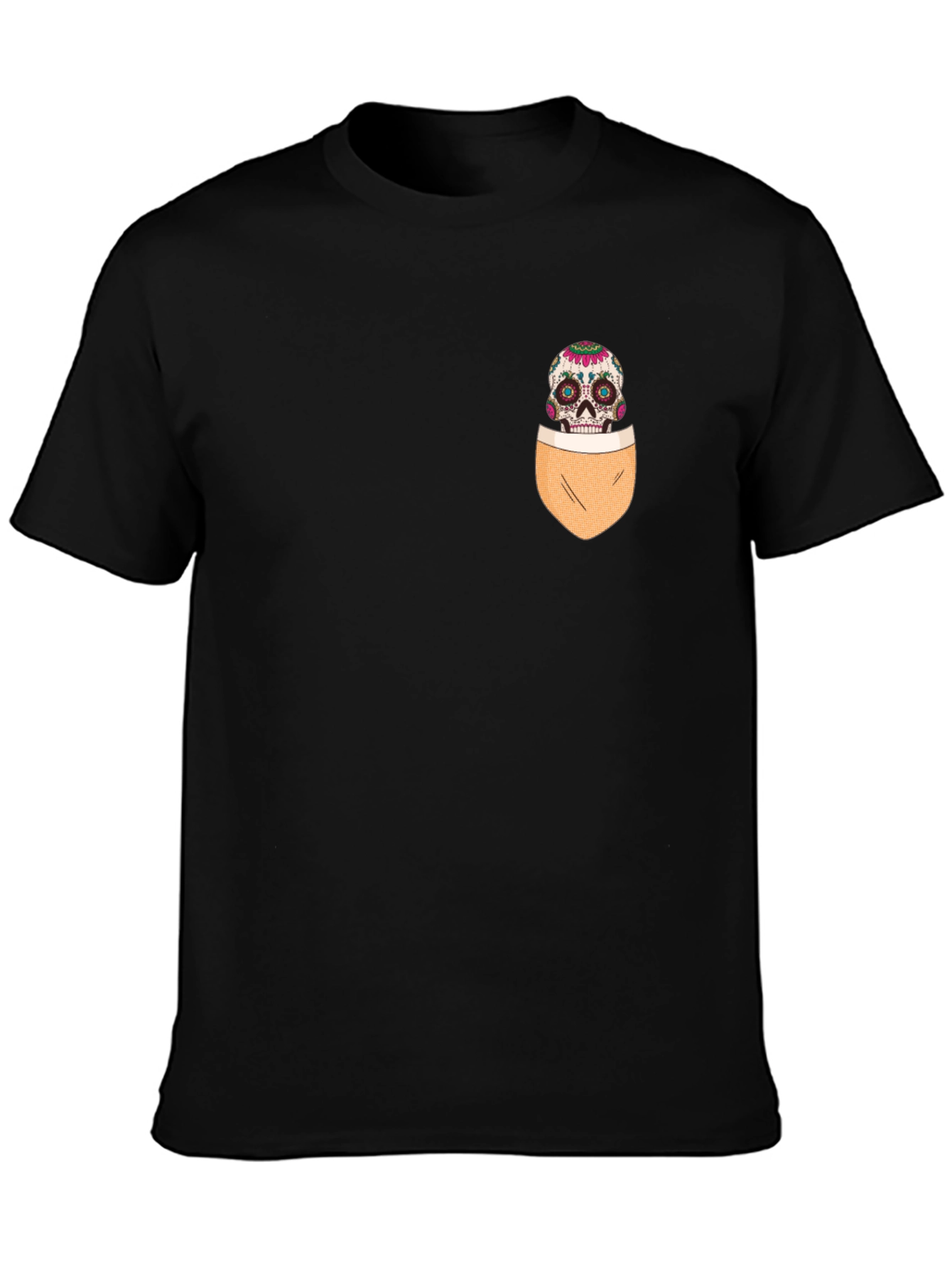 Skull Pocket Graphic T-Shirt - Mens Casual Tee