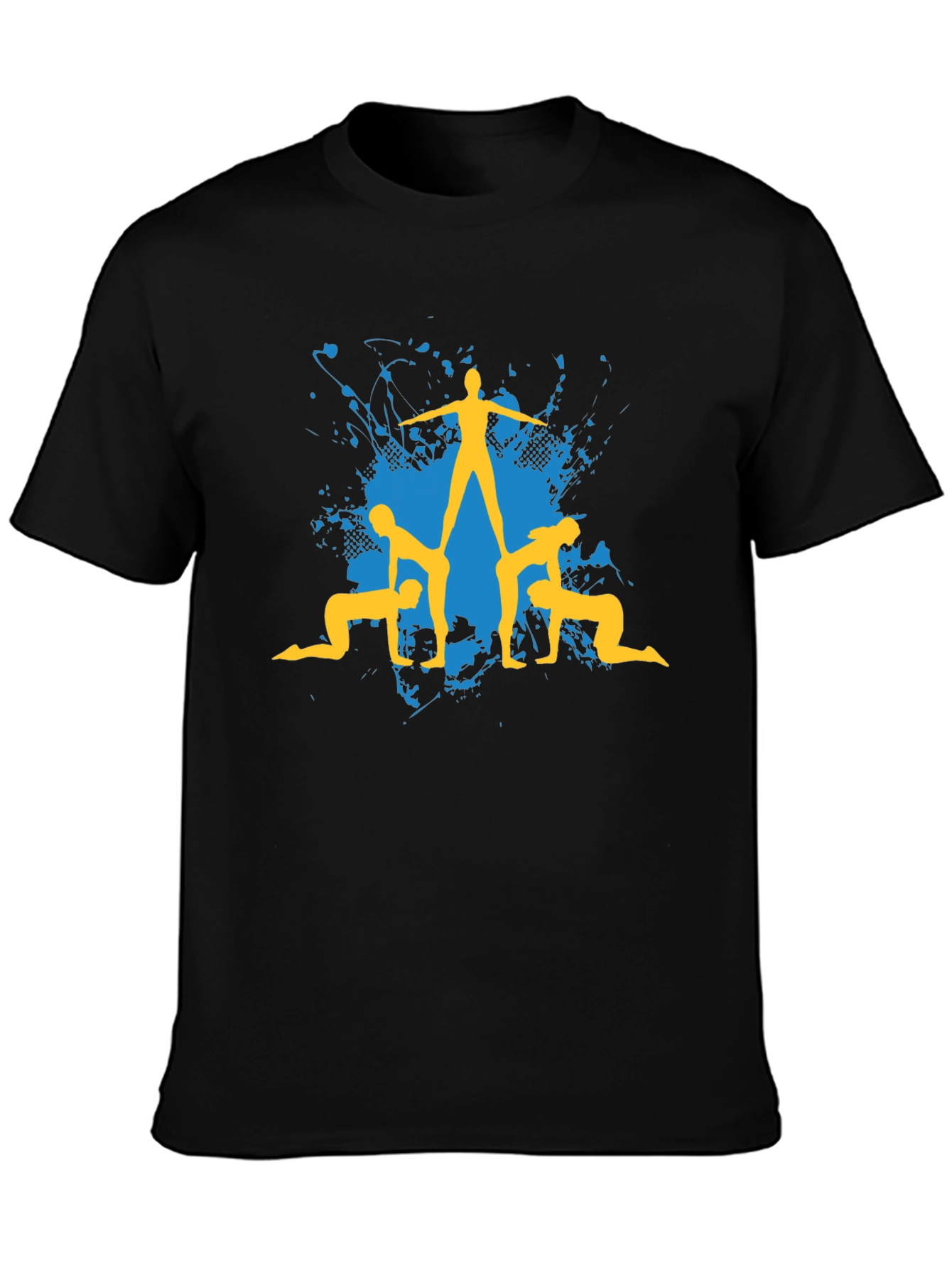 Acrobatic Human Pyramid Graphic Tee - Black