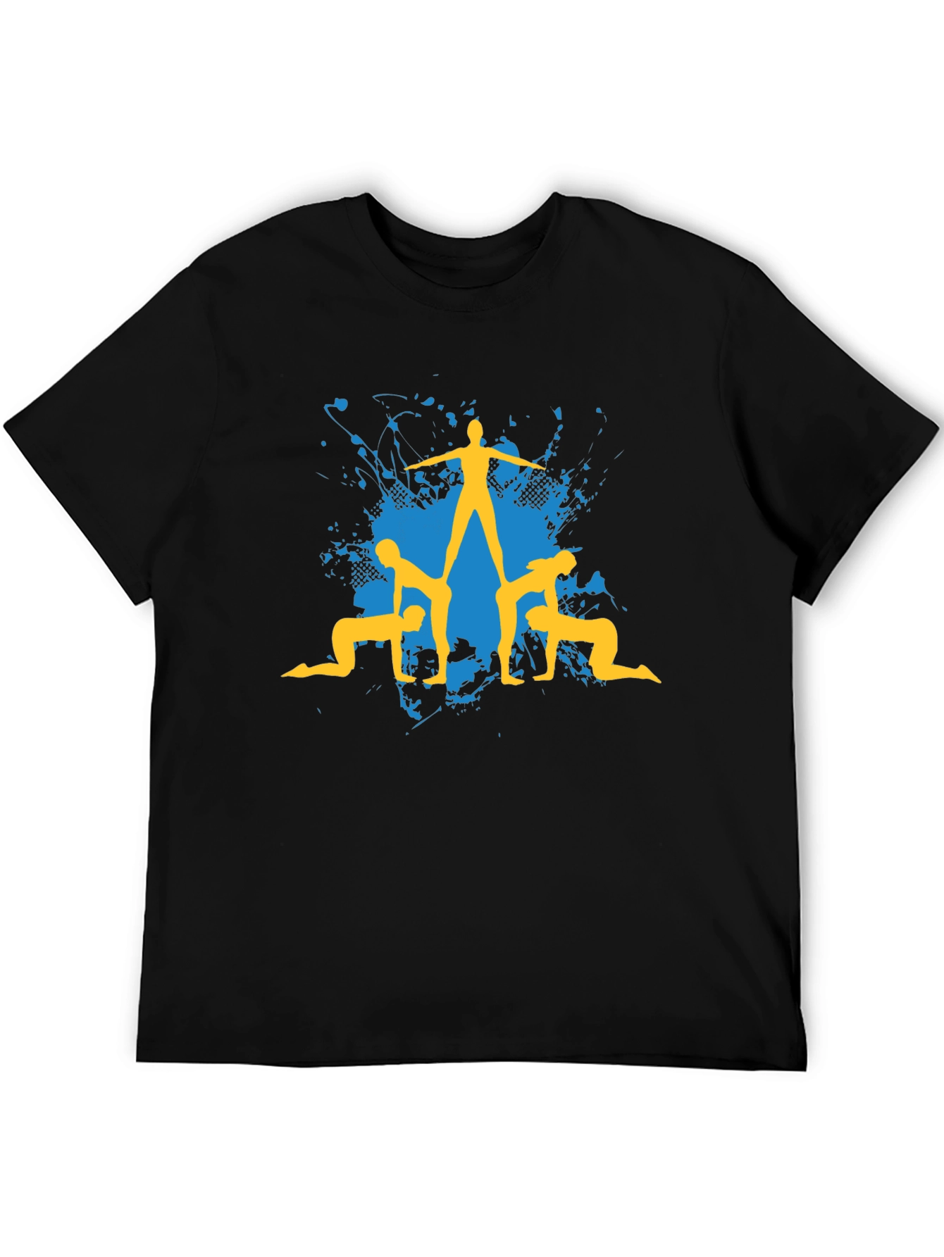 Acrobatic Human Pyramid Graphic Tee - Black