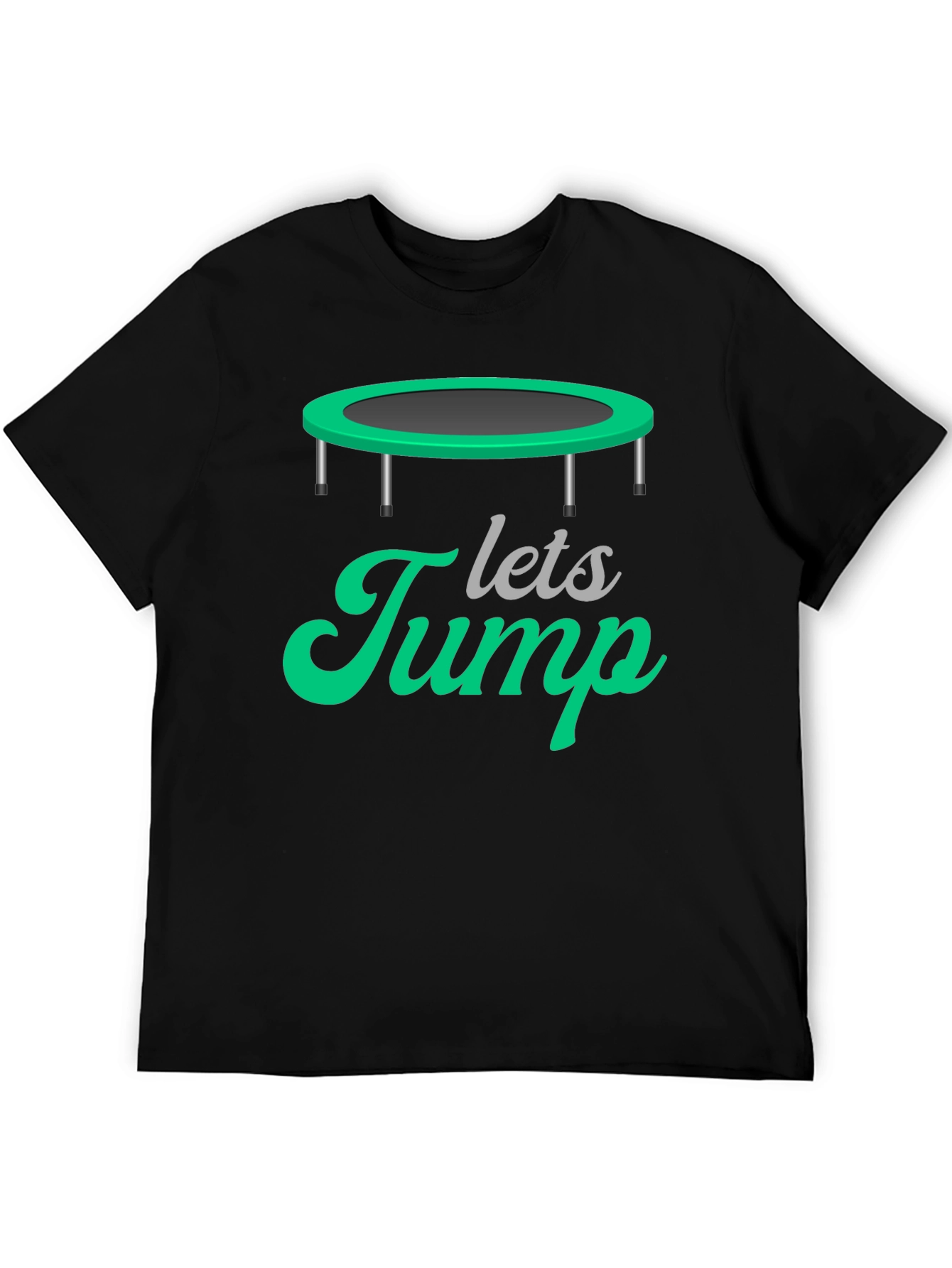 Lets Jump Trampoline Graphic T-Shirt - Black