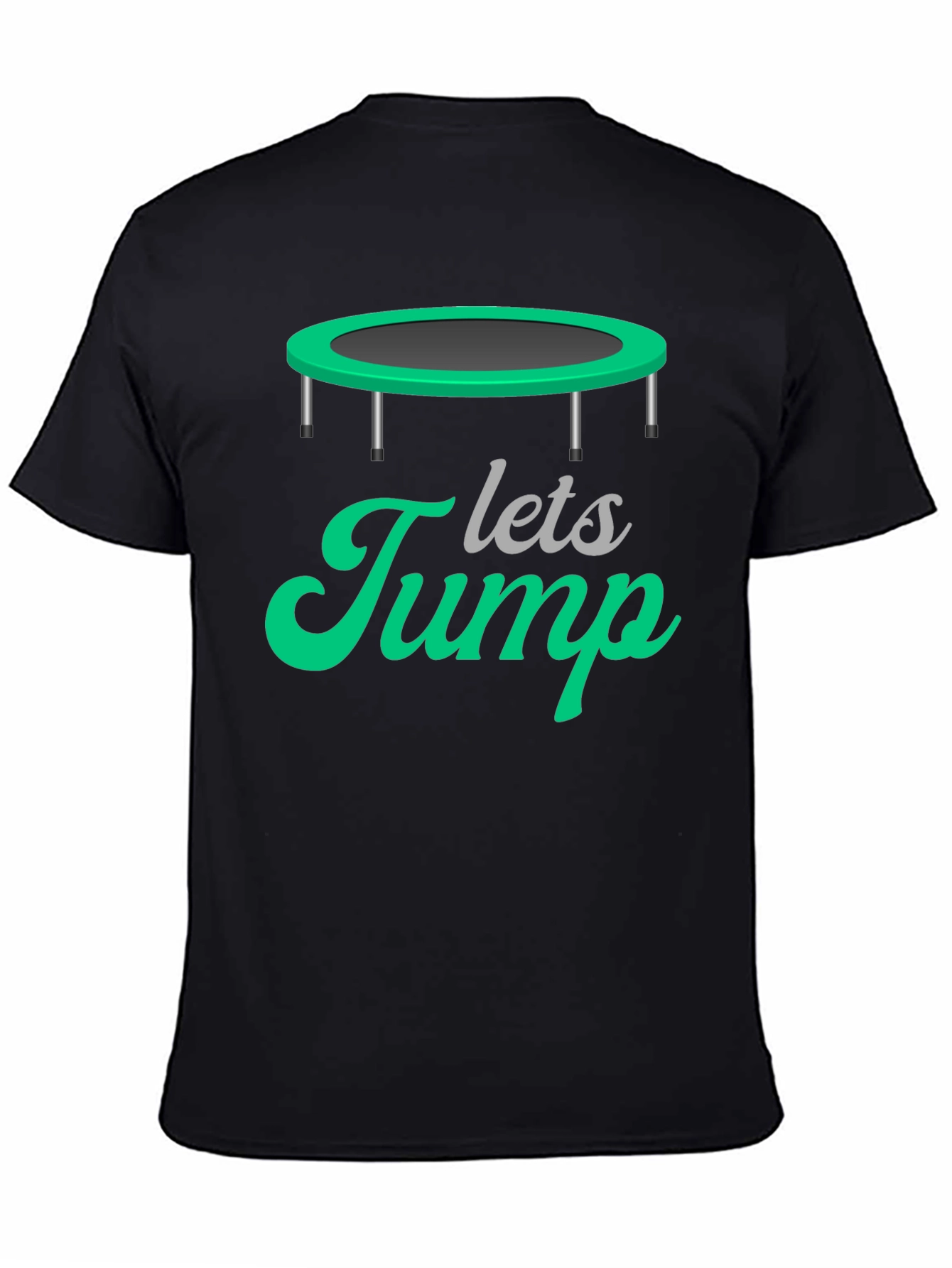 Lets Jump Trampoline Graphic T-Shirt - Black