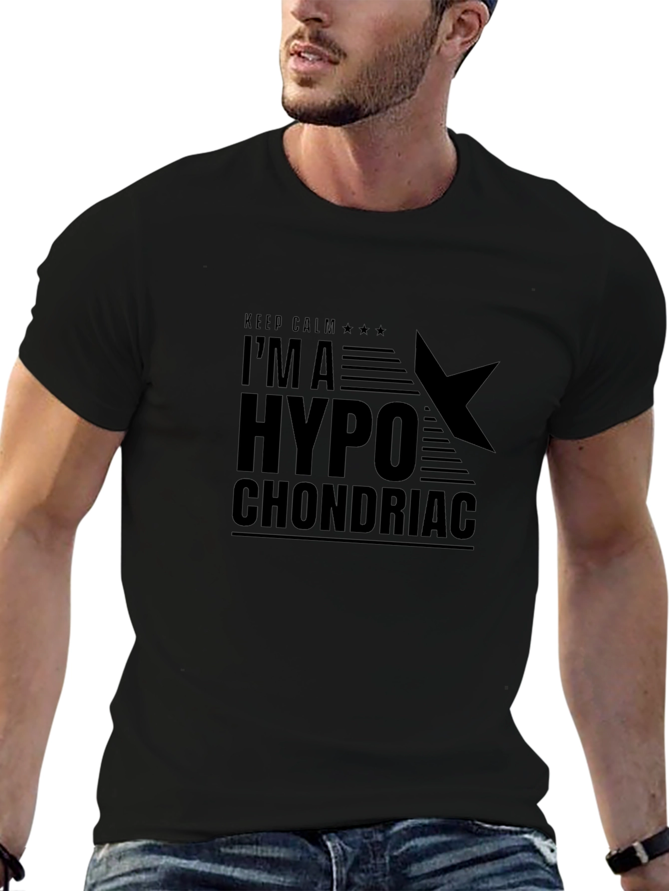 Keep Calm Hypochondriac Black Graphic T-Shirt
