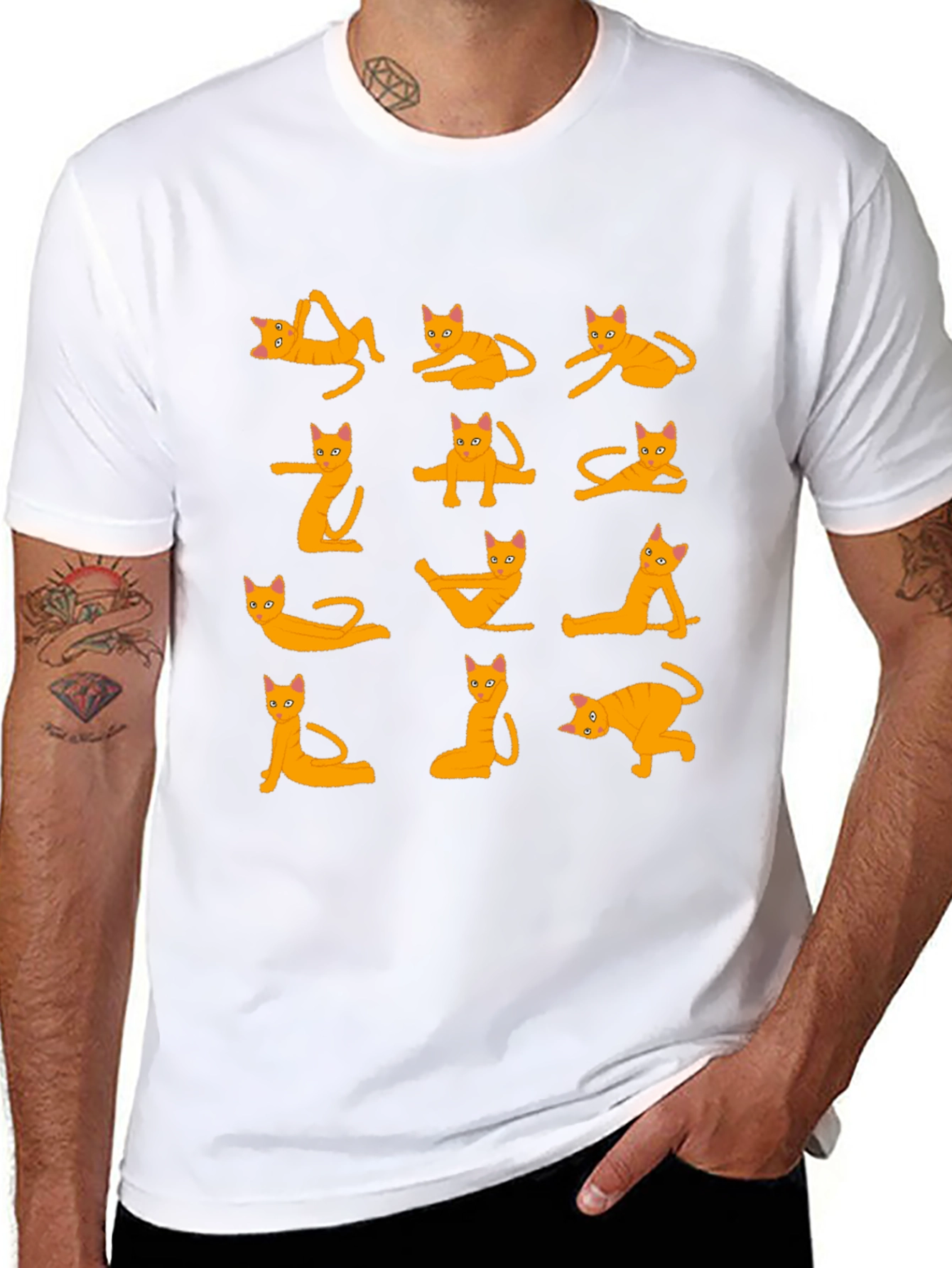 Yoga Cat Black T-Shirt
