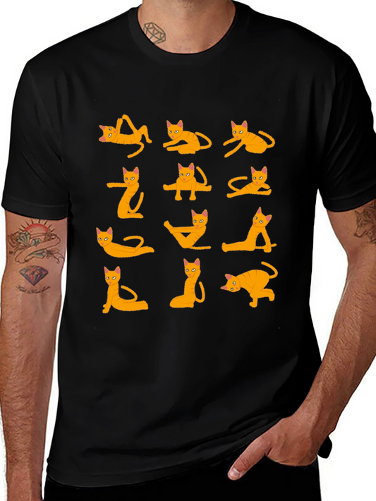 Yoga Cat Black T-Shirt