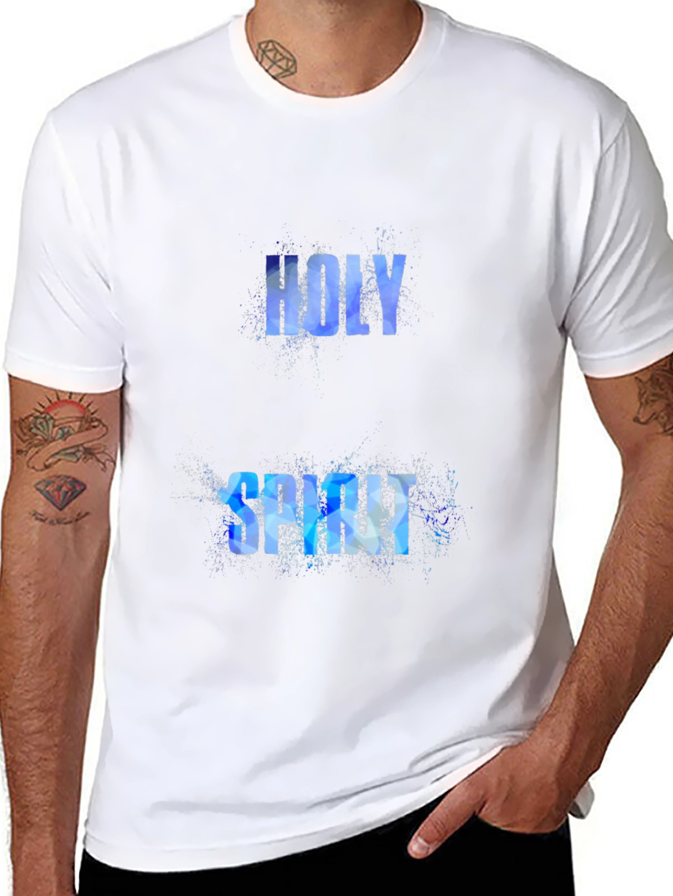 Holy Spirit Graphic Print Black T-Shirt