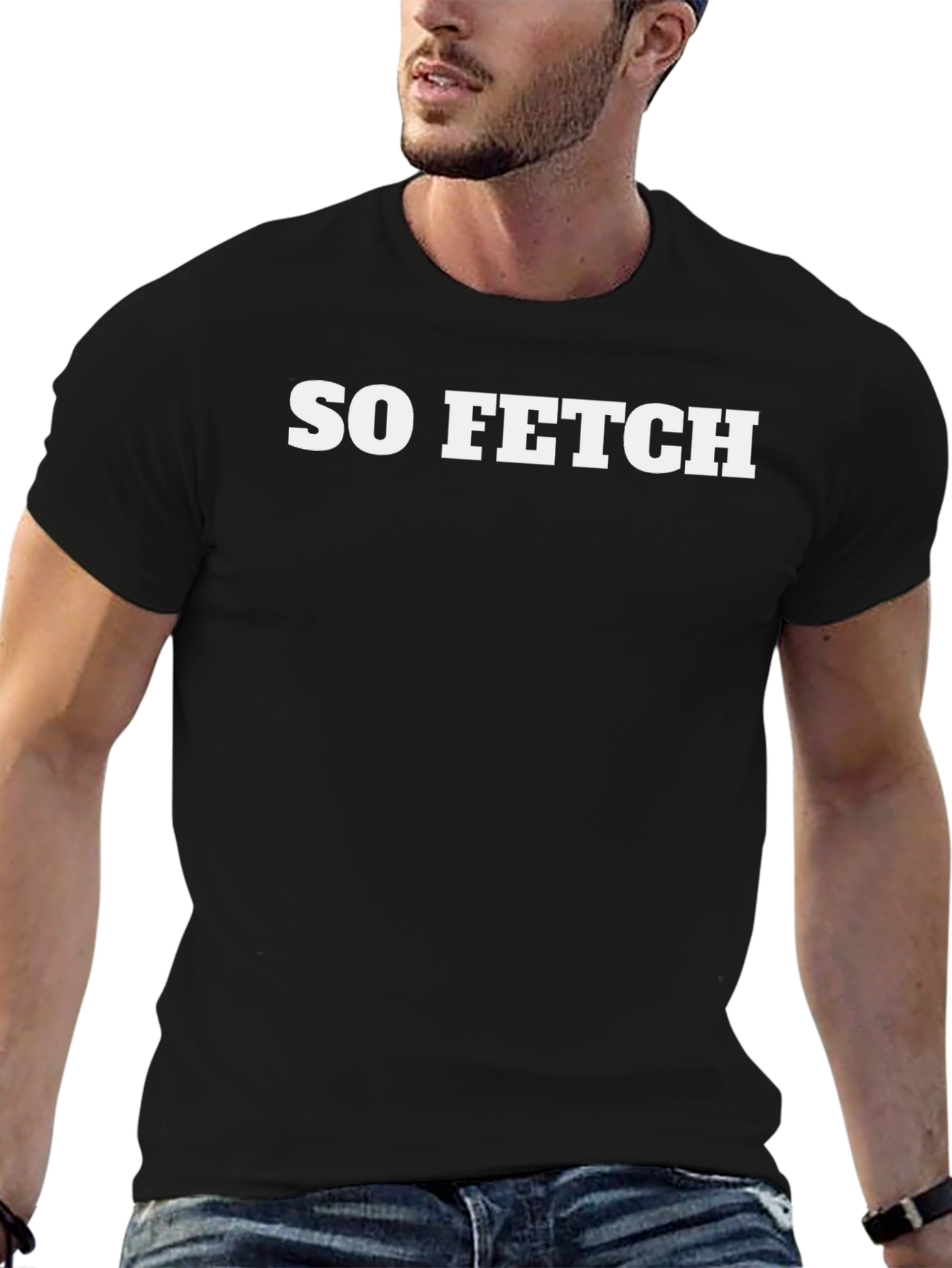 So Fetch Graphic Tee - Black Cotton T-Shirt