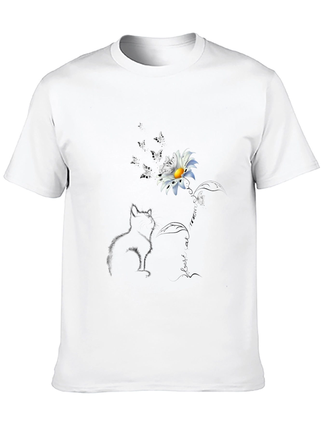 Cat & Daisy Graphic T-Shirt