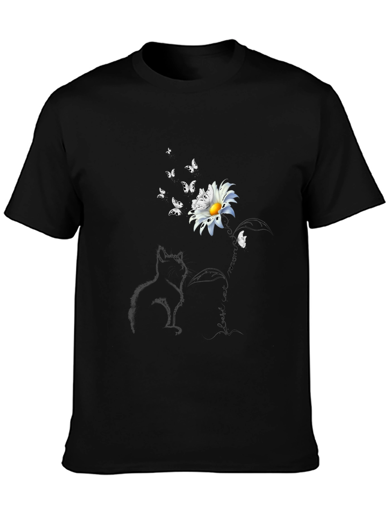 Cat & Daisy Graphic T-Shirt