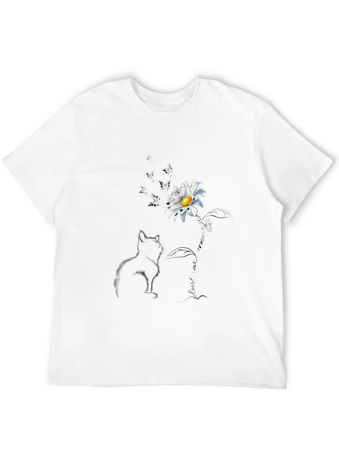 Cat & Daisy Graphic T-Shirt
