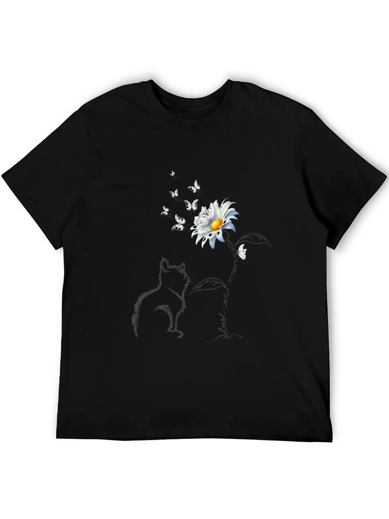 Cat & Daisy Graphic T-Shirt