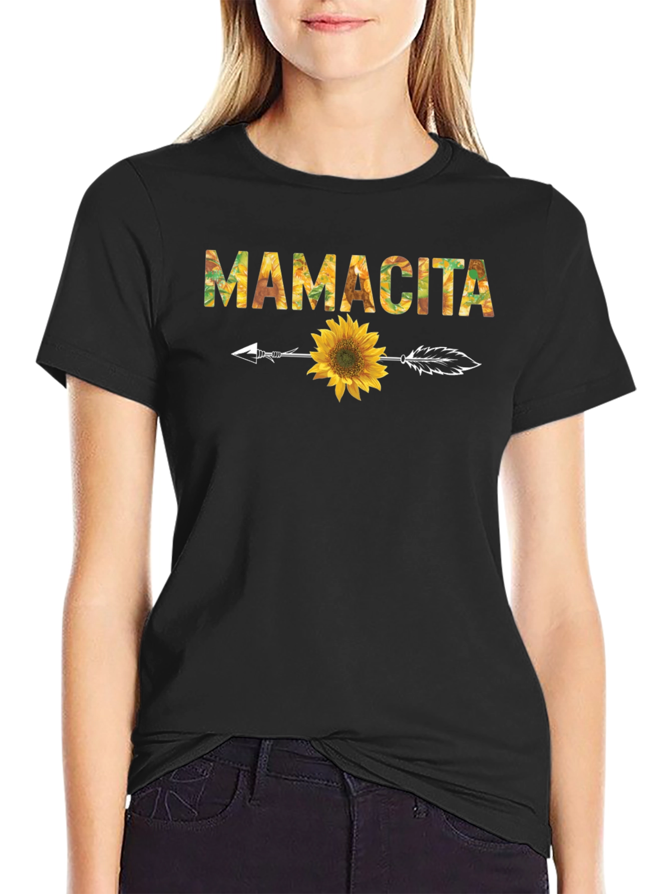 Mamacita Sunflower Arrow Graphic T-Shirt