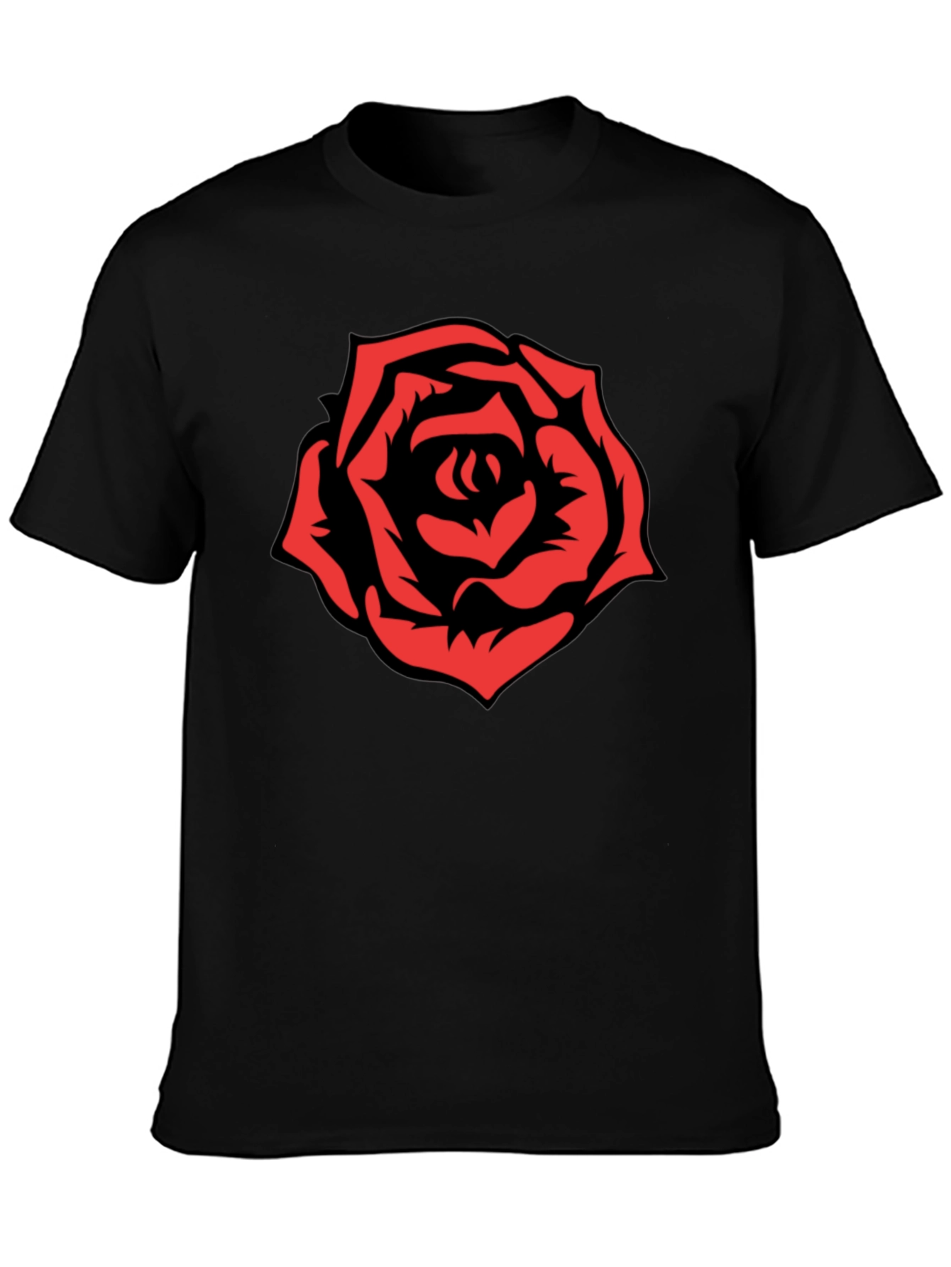 Bold Rose Graphic T-Shirt - Black