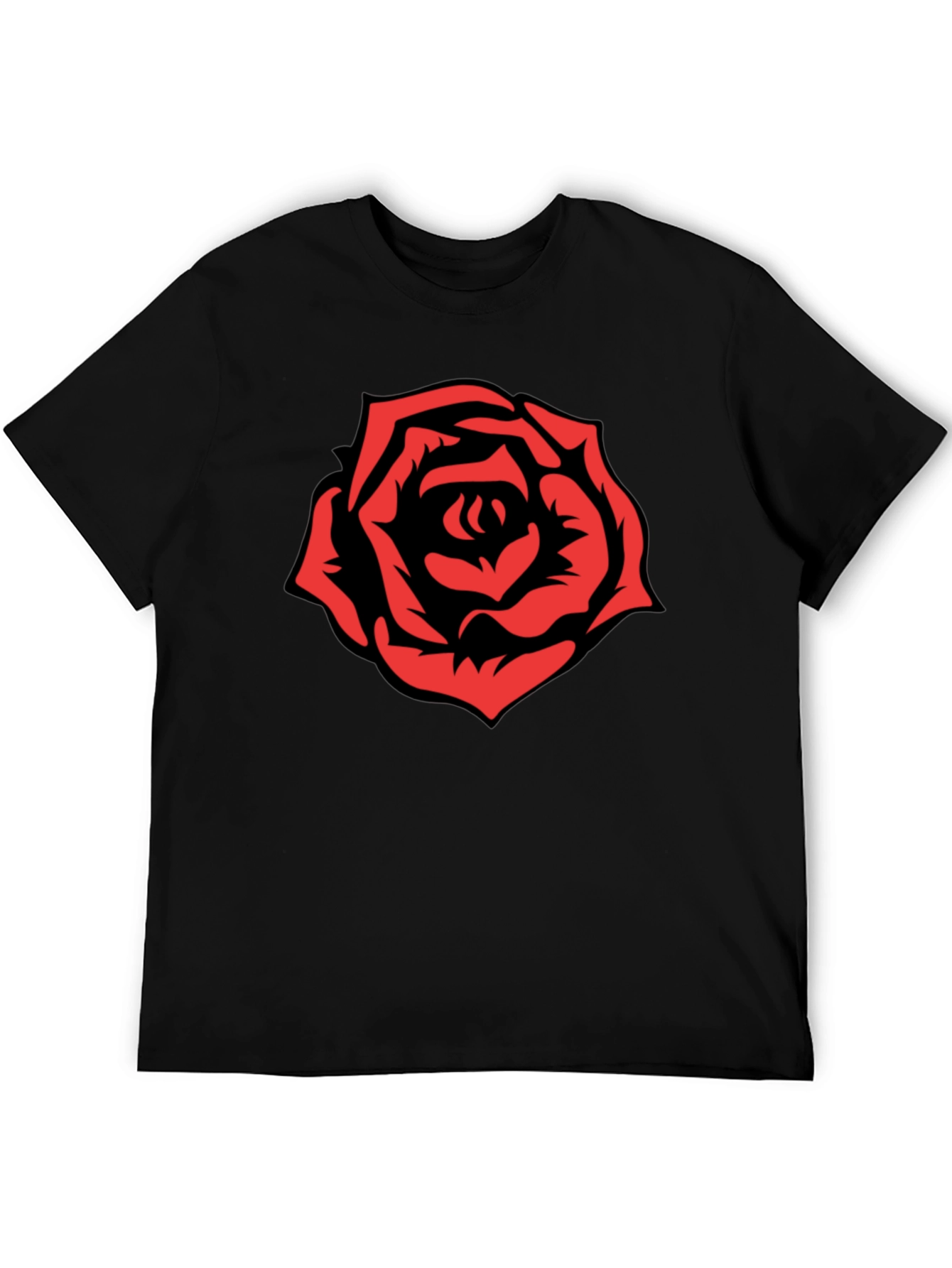 Bold Rose Graphic T-Shirt - Black