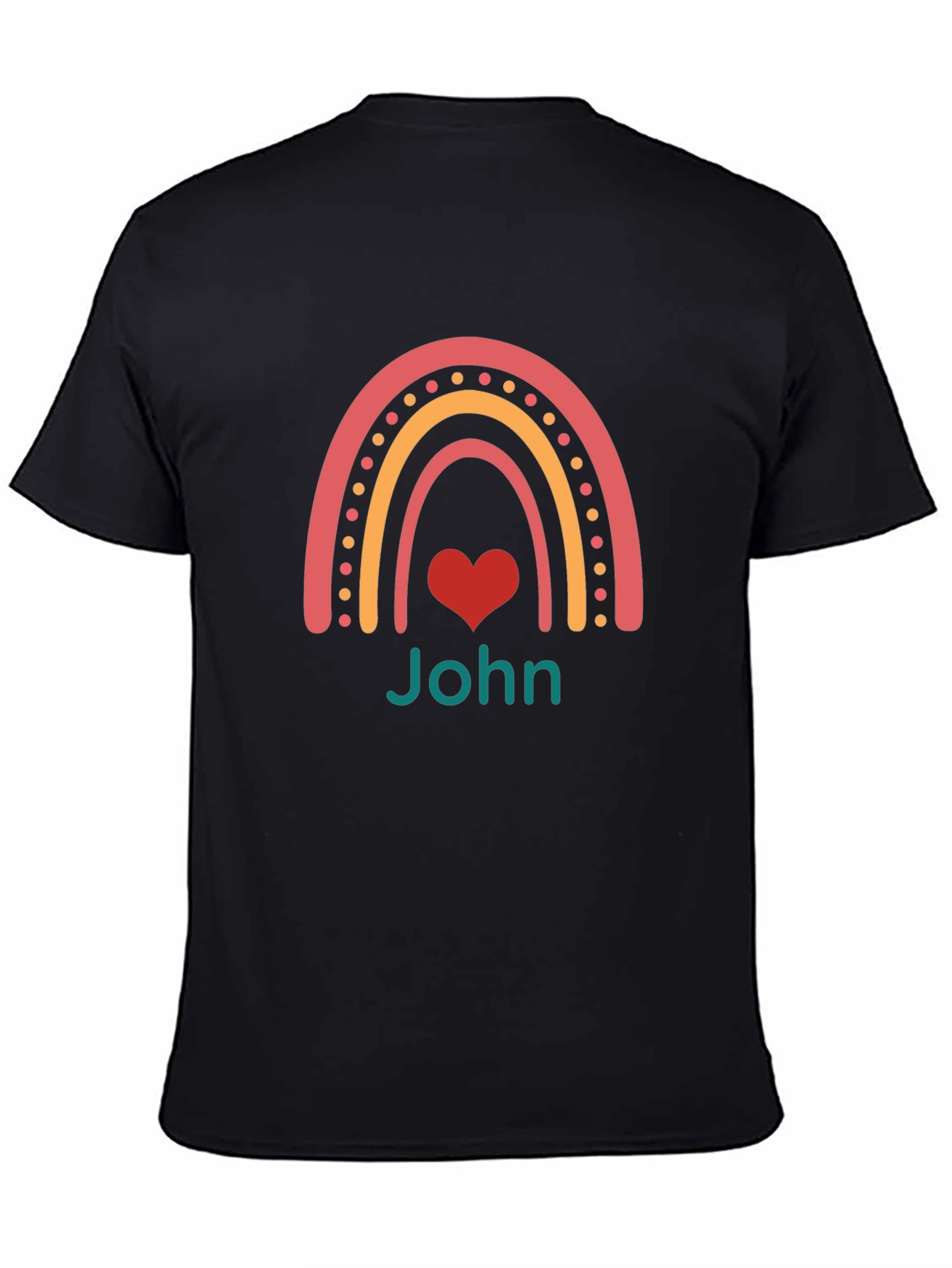 Rainbow Heart John T-Shirt - Black