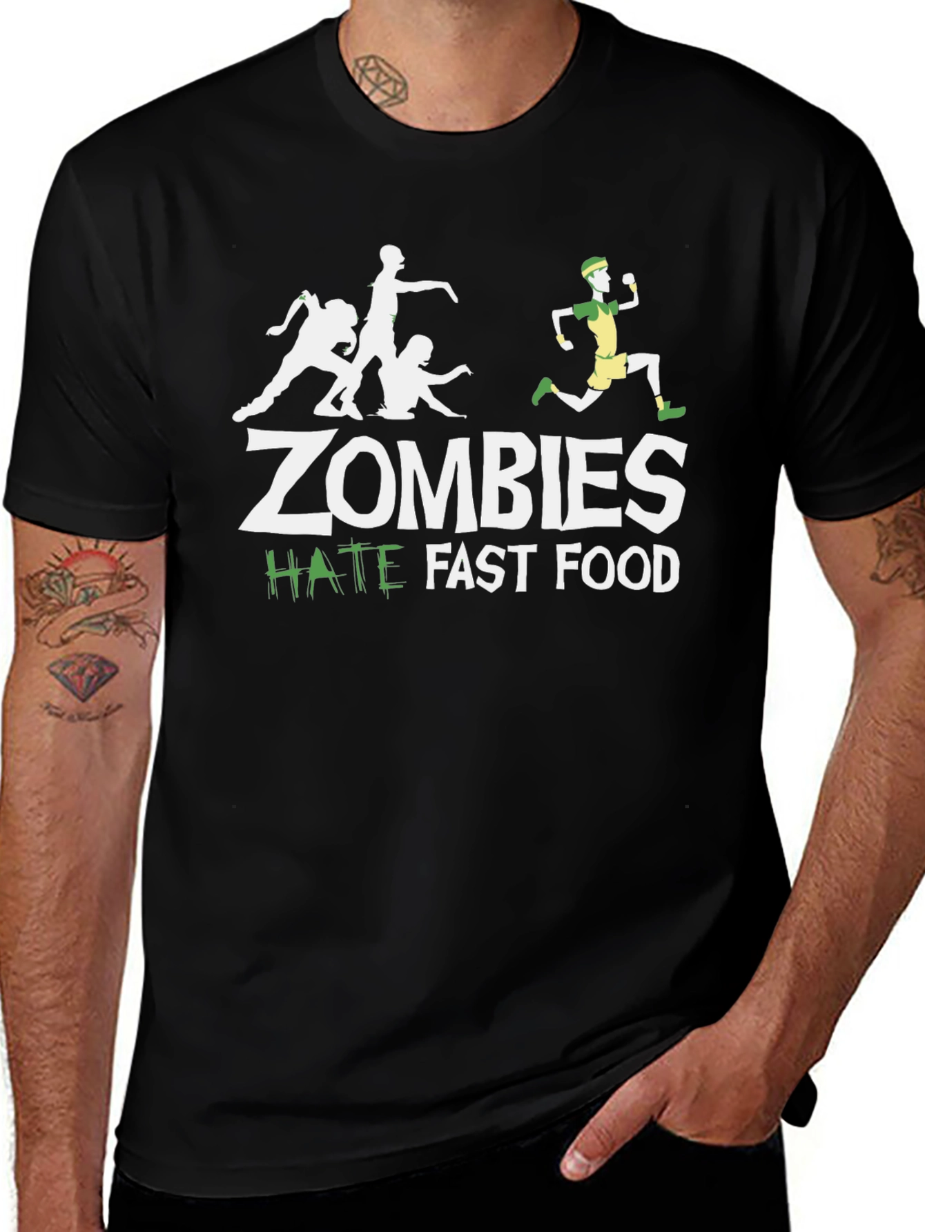 Zombies Hate Fast Food Graphic Tee
