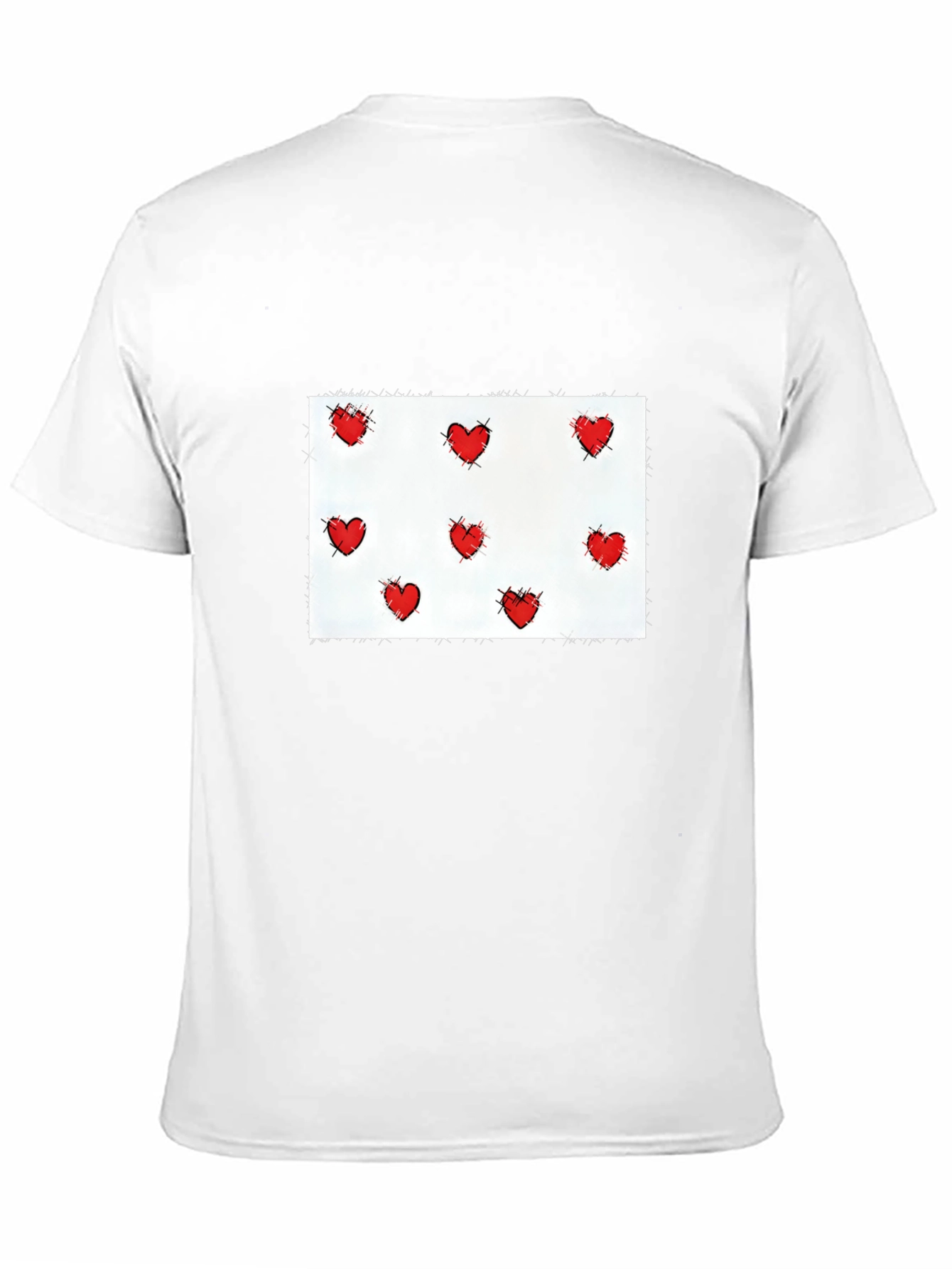 Heart Patterned Black T-Shirt