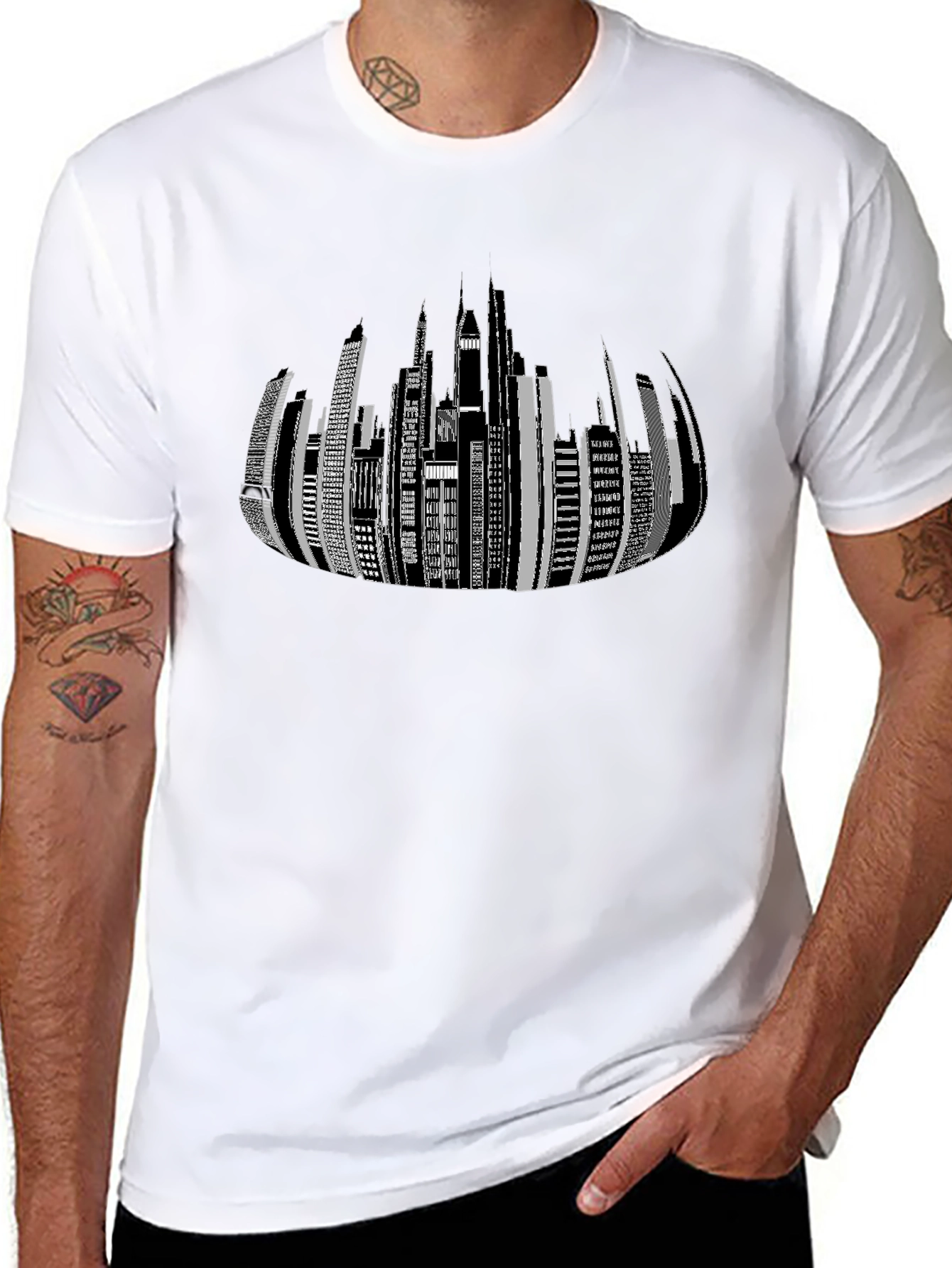 Modern Cityscape Graphic Tee - Stylish Urban Design