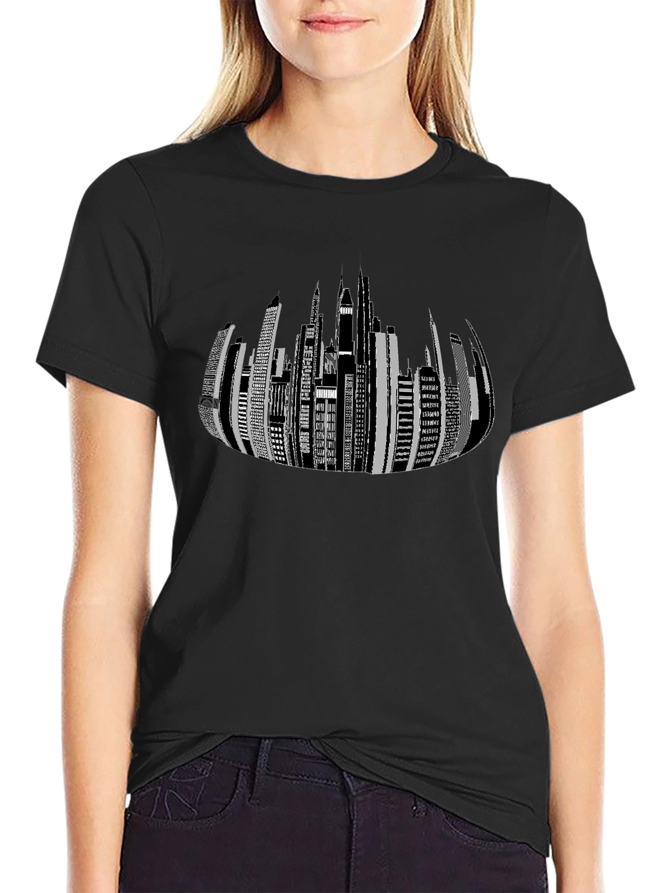 Modern Cityscape Graphic Tee - Stylish Urban Design