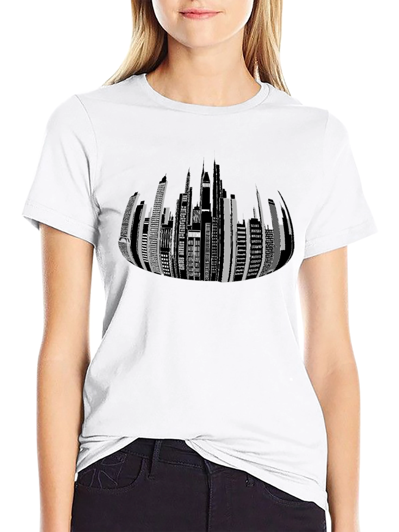 Modern Cityscape Graphic Tee - Stylish Urban Design