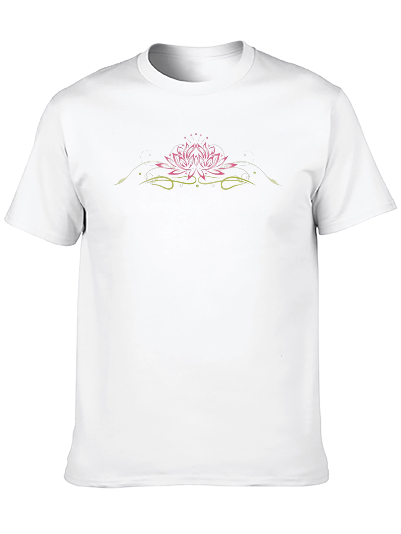 Lotus Pinstripe Graphic Tee - Stylish Black T-Shirt