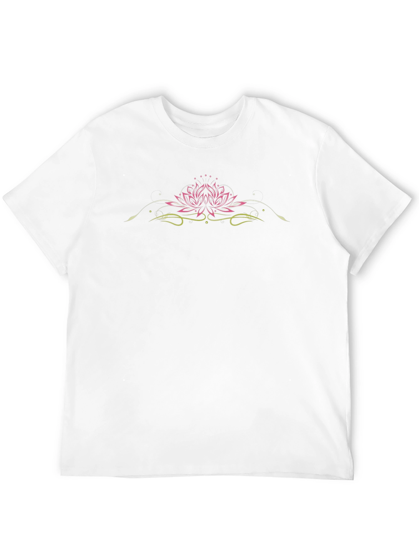 Lotus Pinstripe Graphic Tee - Stylish Black T-Shirt