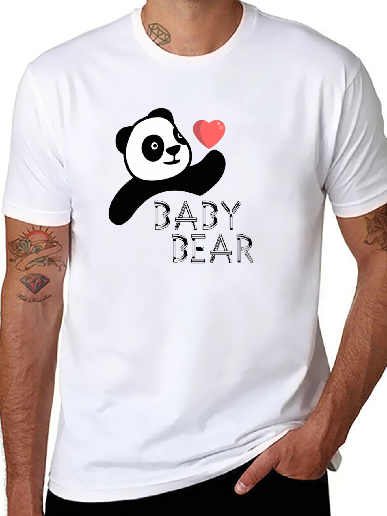 Cute Panda Baby Bear Black T-Shirt