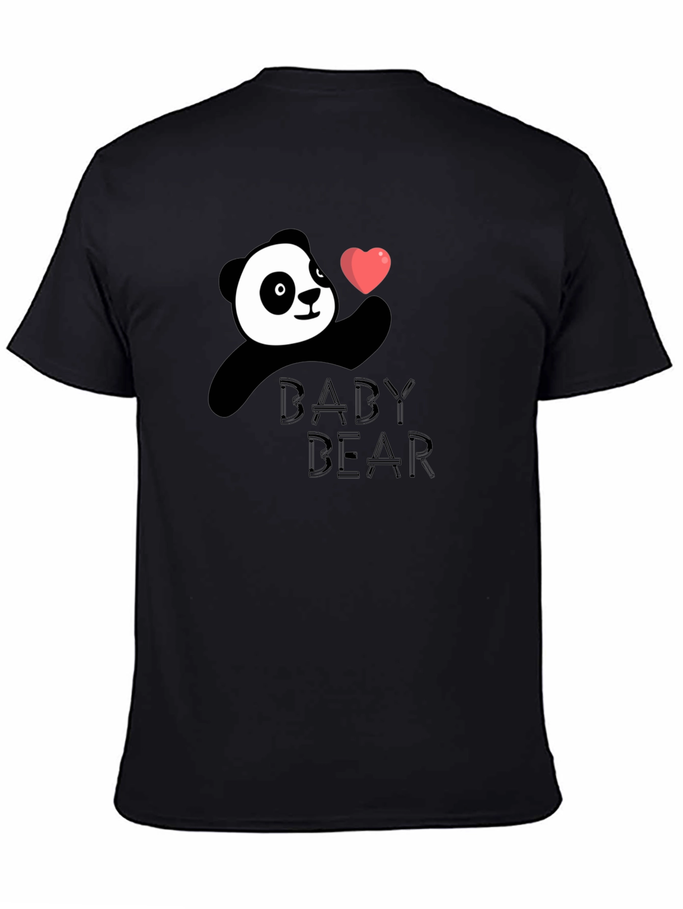 Cute Panda Baby Bear Black T-Shirt