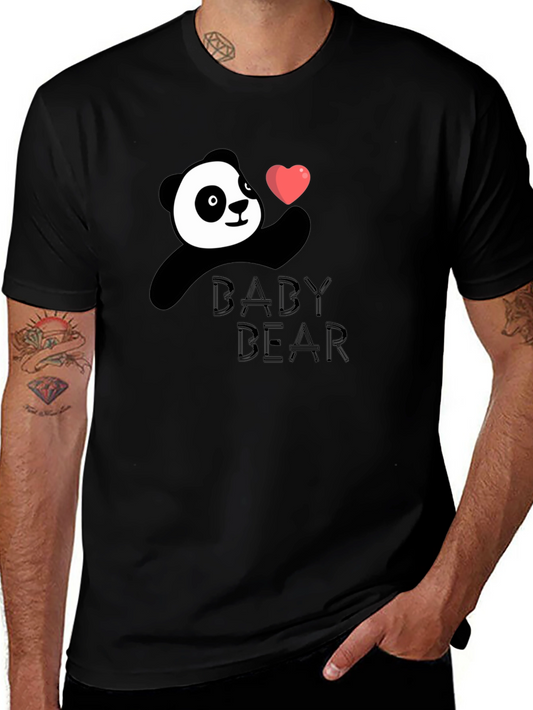 Cute Panda Baby Bear Black T-Shirt