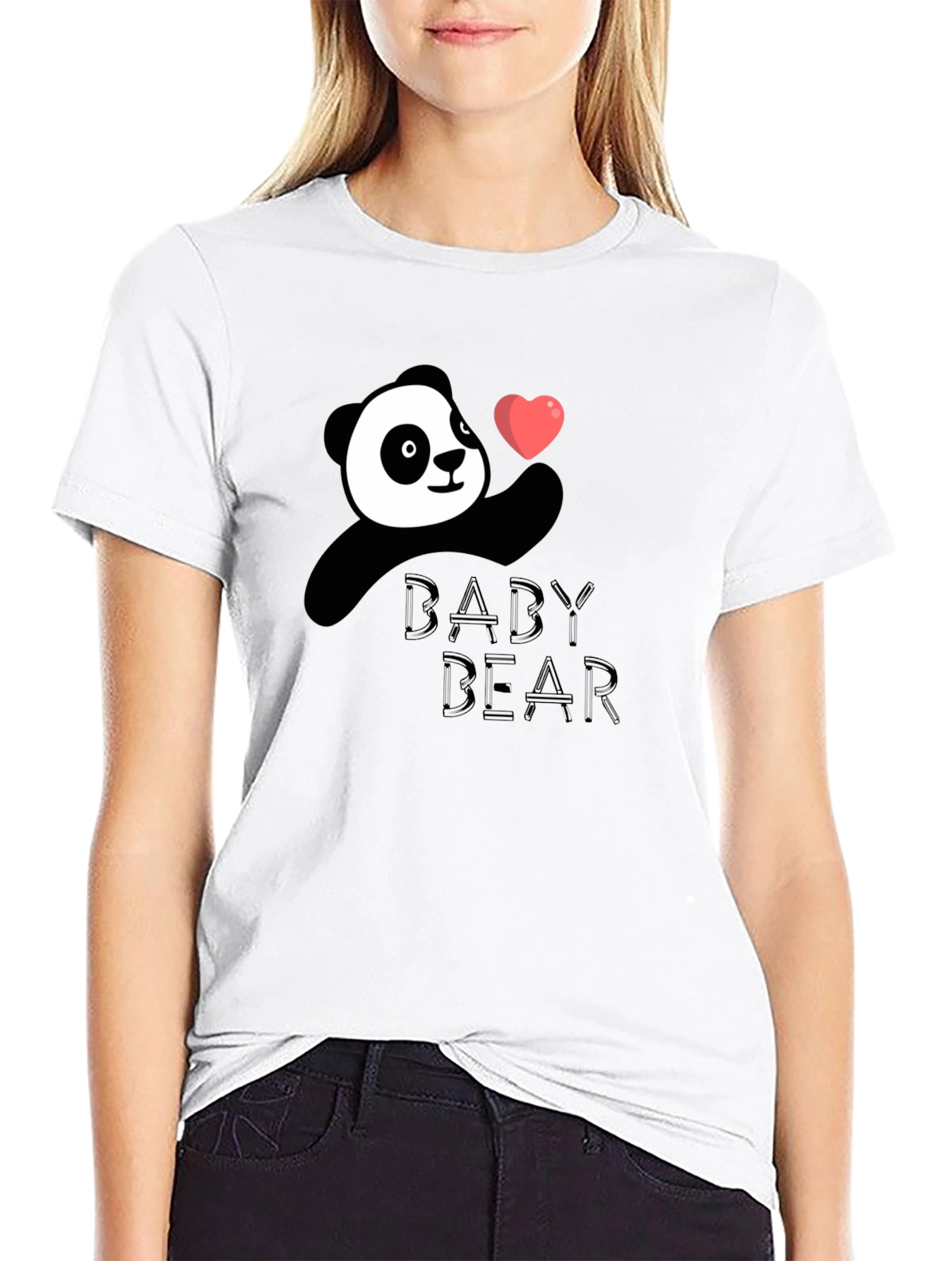Cute Panda Baby Bear Black T-Shirt