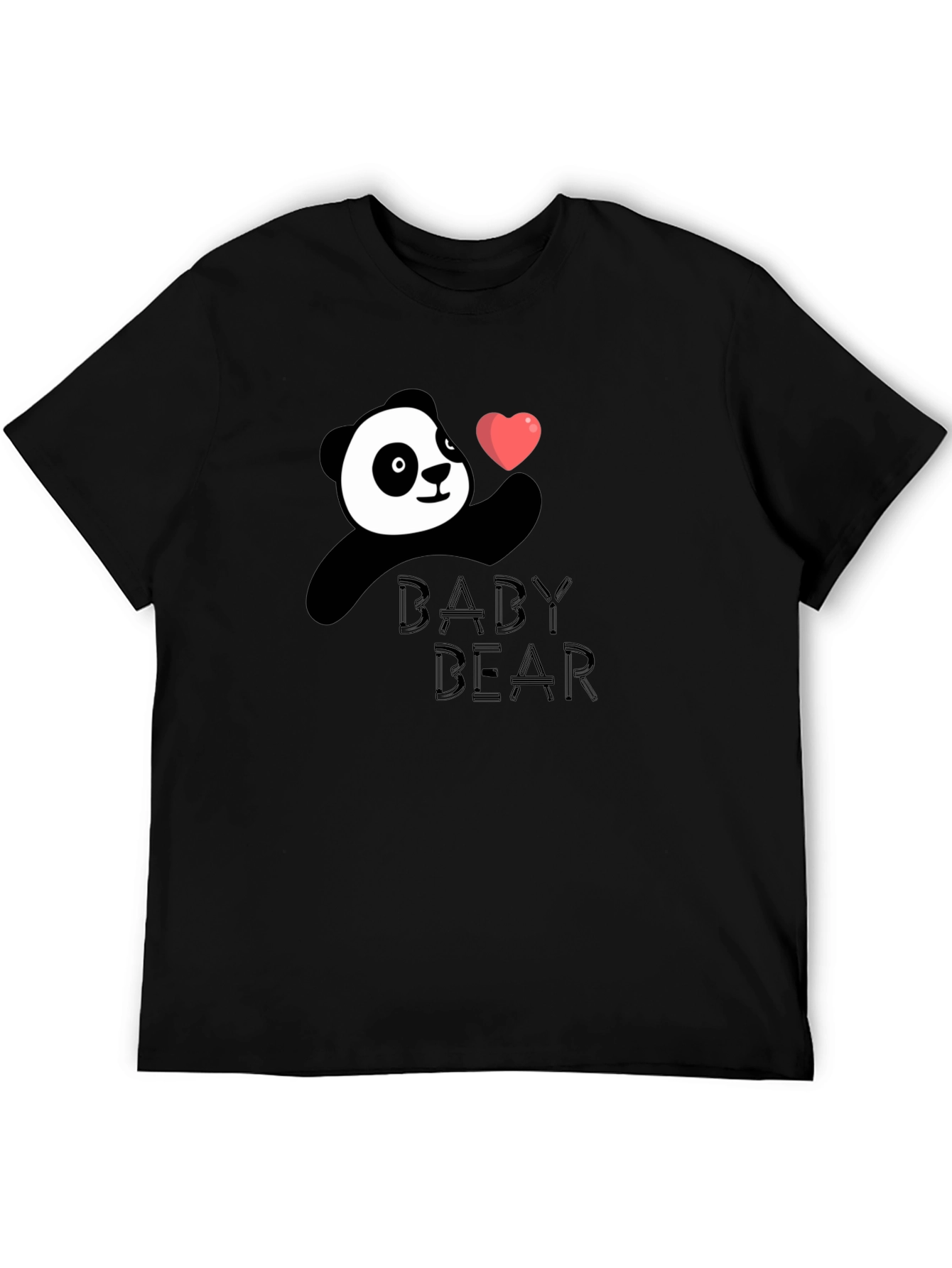 Cute Panda Baby Bear Black T-Shirt