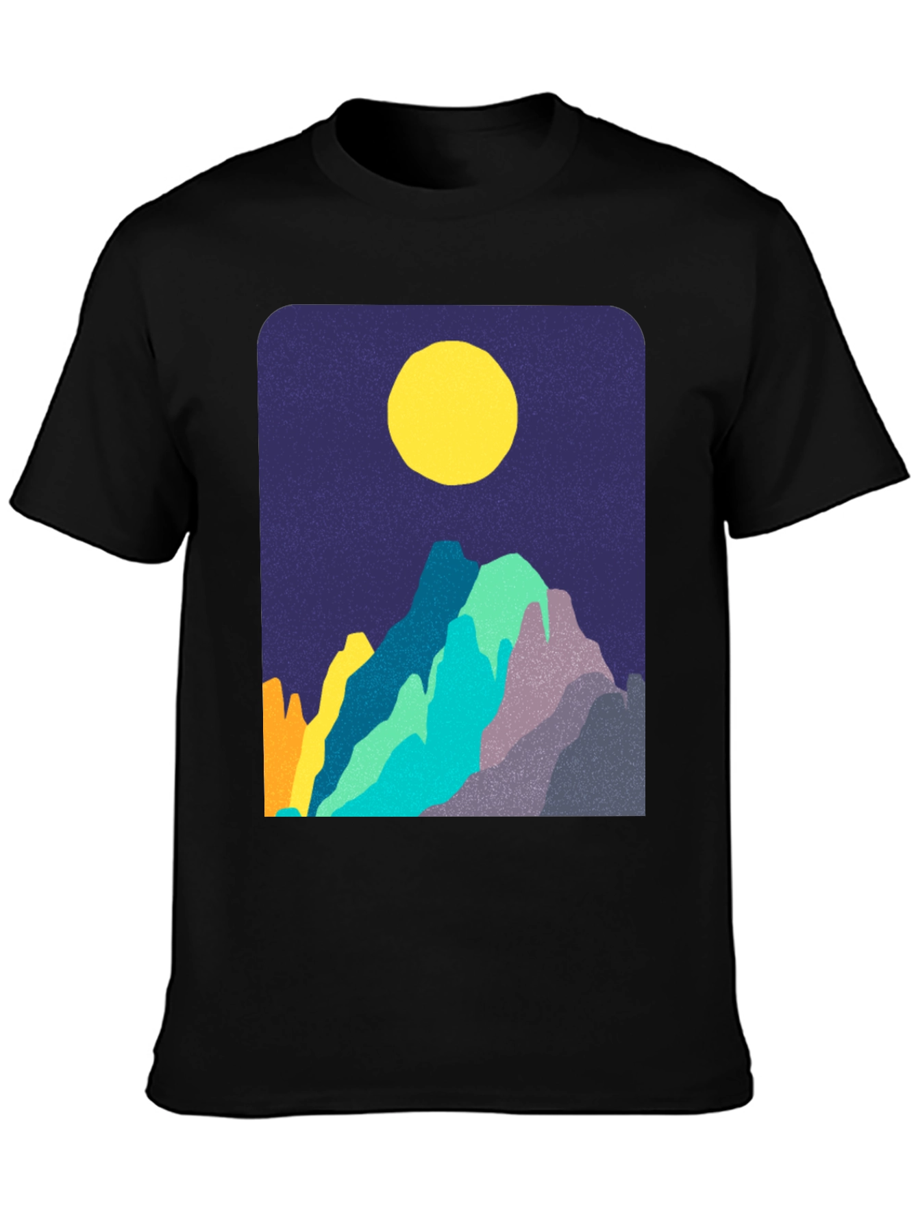 Abstract Mountain Scene Graphic T-Shirt