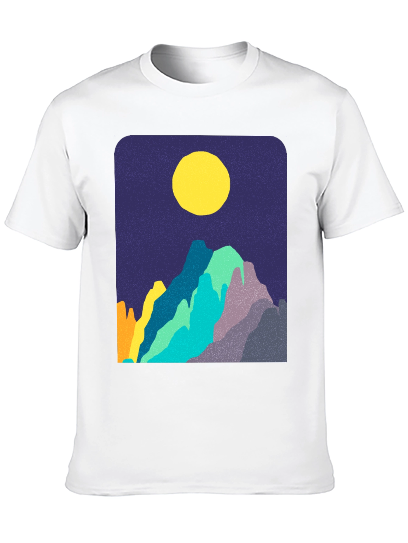 Abstract Mountain Scene Graphic T-Shirt