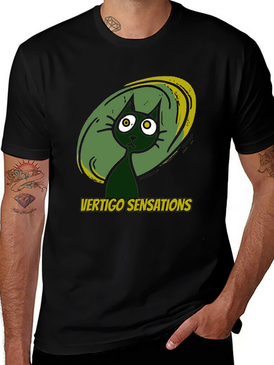 Vertigo Sensations Cat Graphic Tee - Black