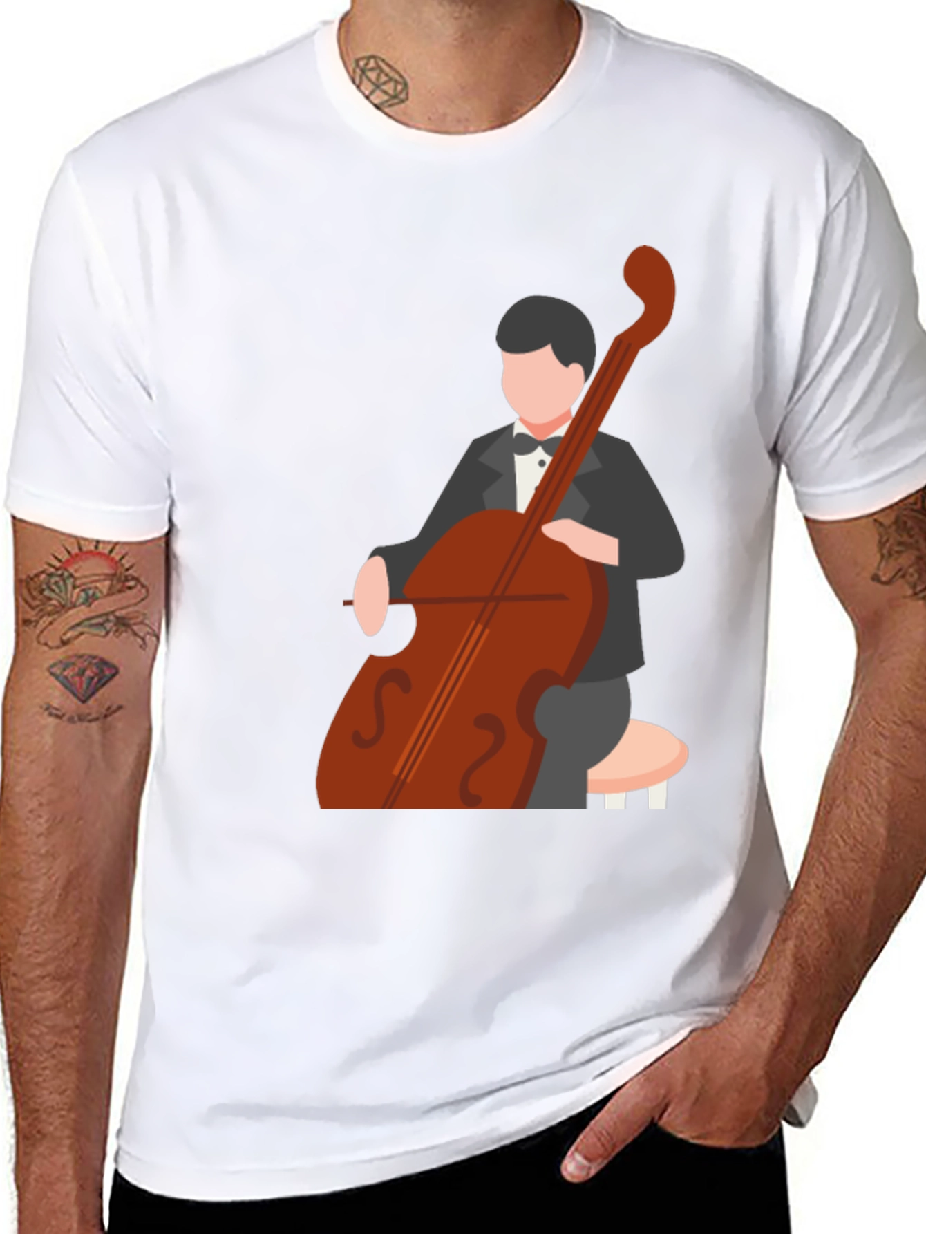 Cello Player Graphic Tee - Musician T-Shirt