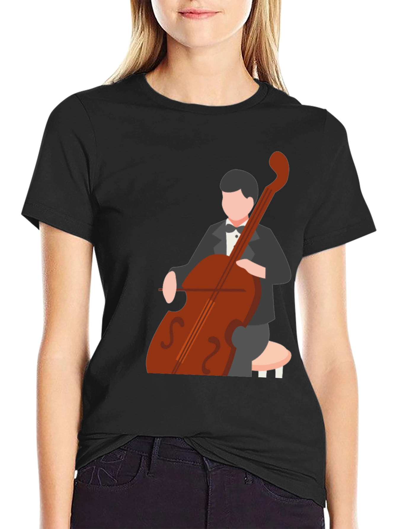 Cello Player Graphic Tee - Musician T-Shirt