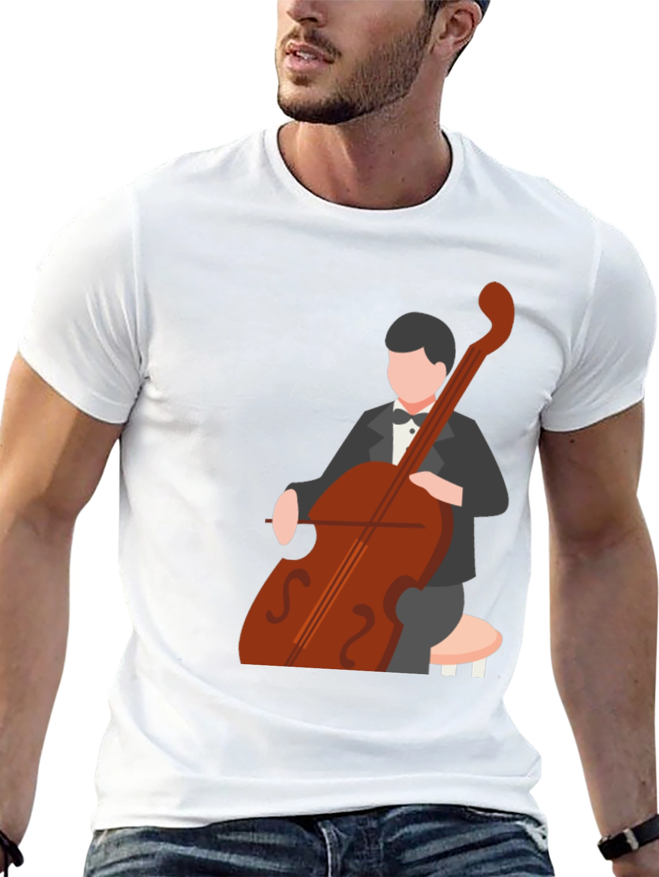 Cello Player Graphic Tee - Musician T-Shirt