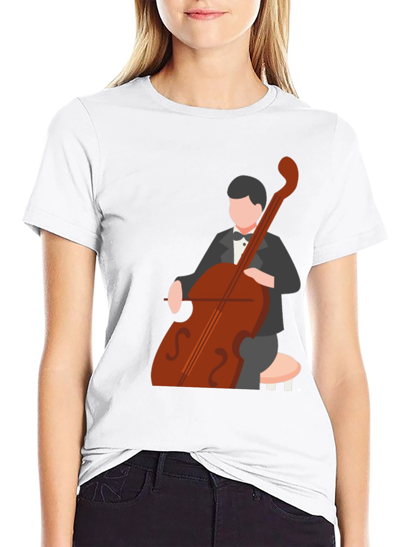 Cello Player Graphic Tee - Musician T-Shirt