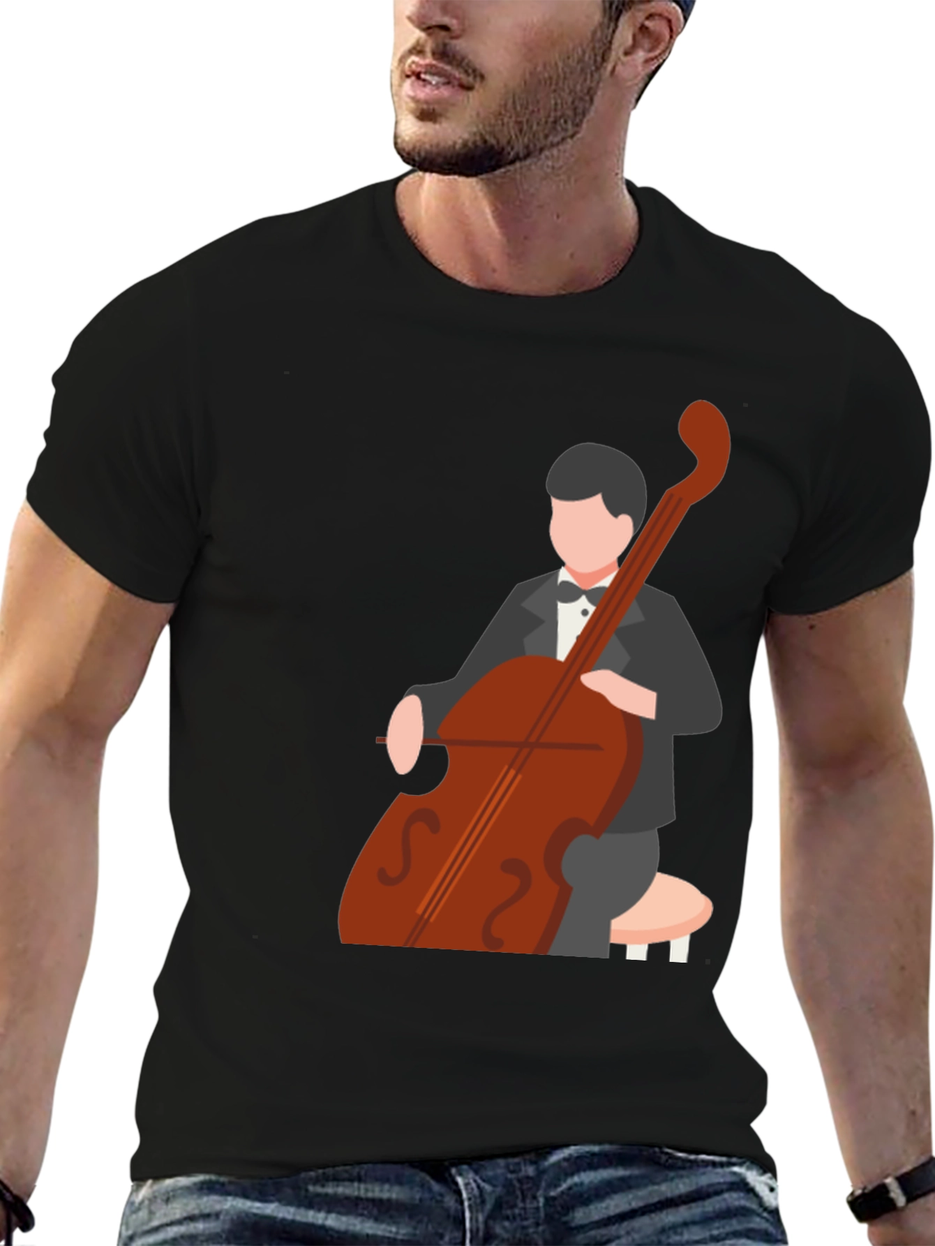 Cello Player Graphic Tee - Musician T-Shirt
